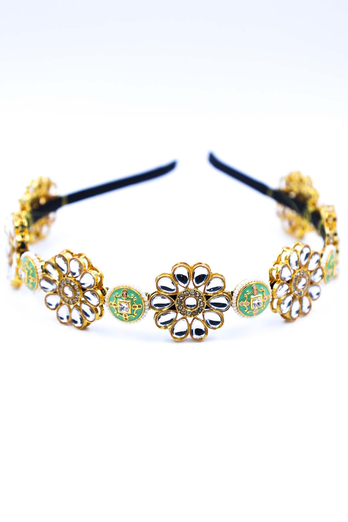 Gold Floral Embellished Headband