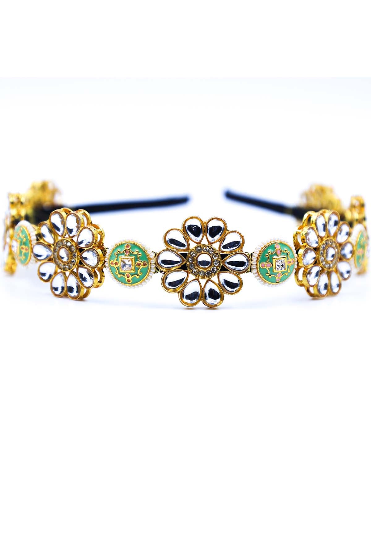 Gold Floral Embellished Headband