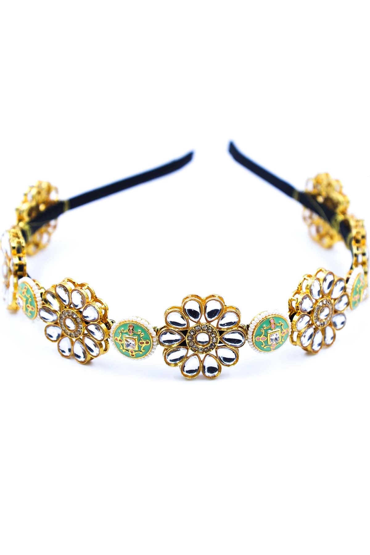 Gold Floral Embellished Headband