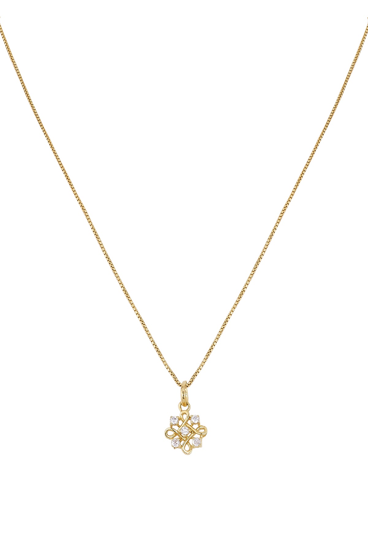 Gold Flower Shaped Pendant Set