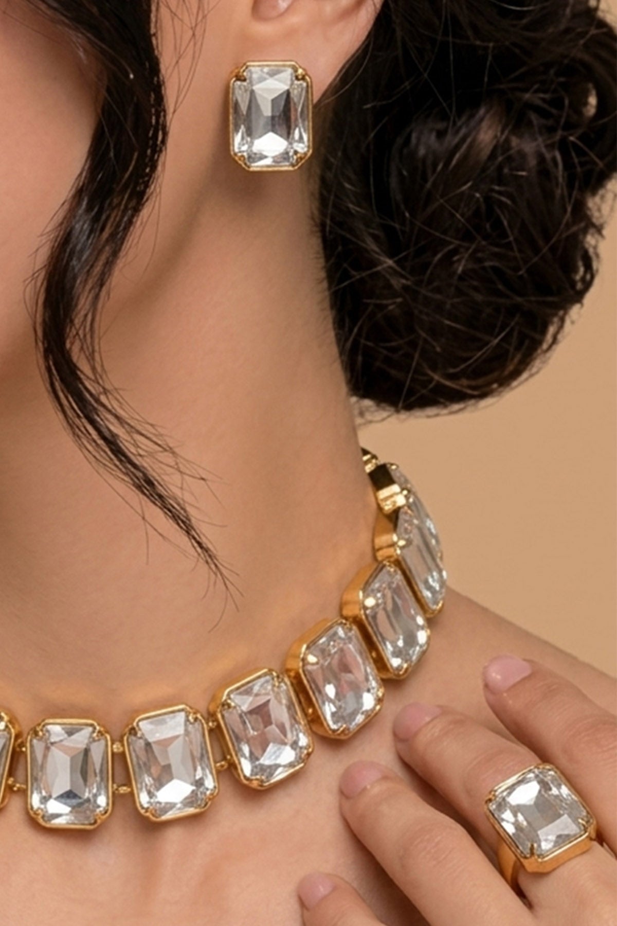 Gold Gem Stone Jewellery Set