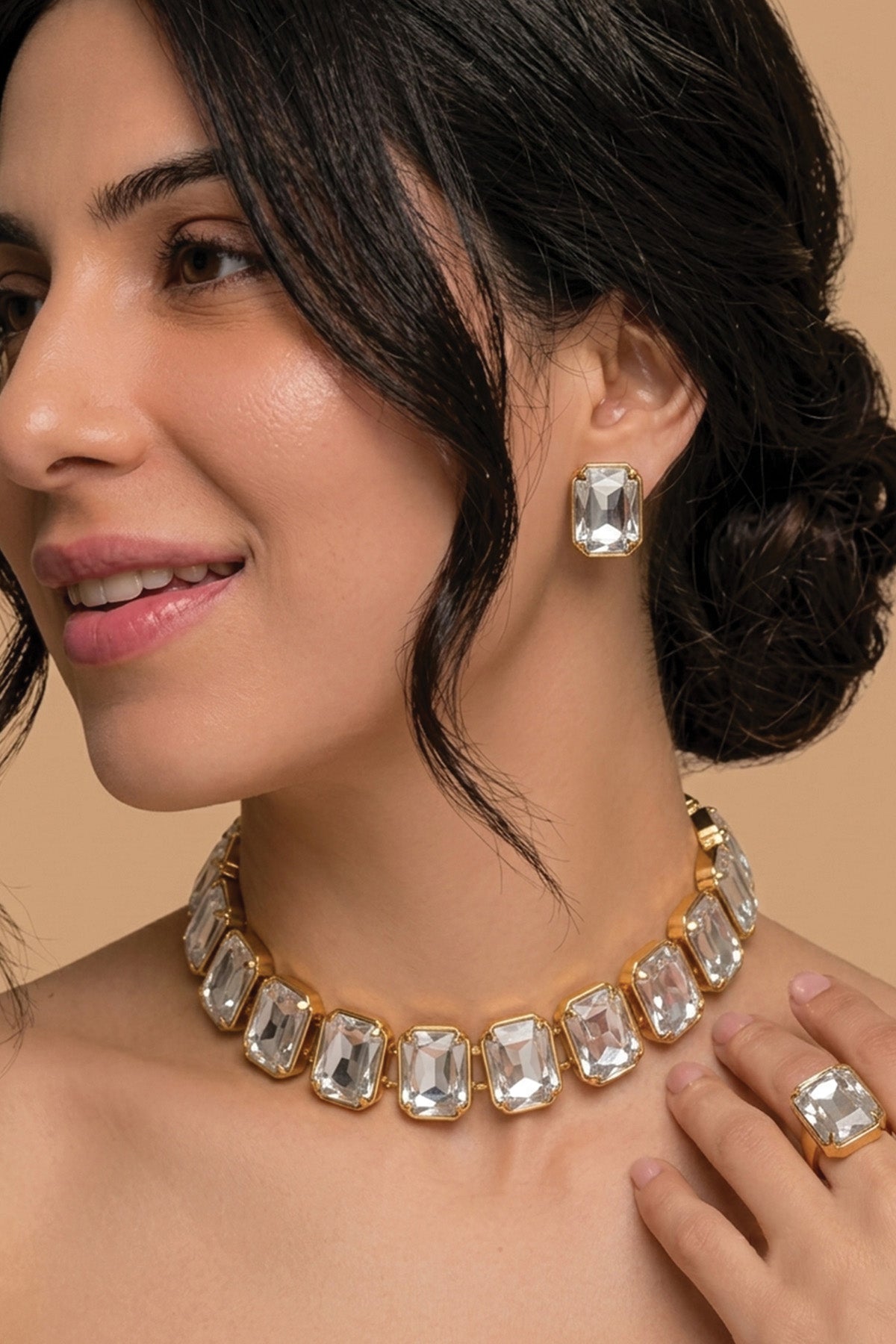 Buy Gold Gem Stone Jewellery Set for women by Inko & Co online available at scrollnshops