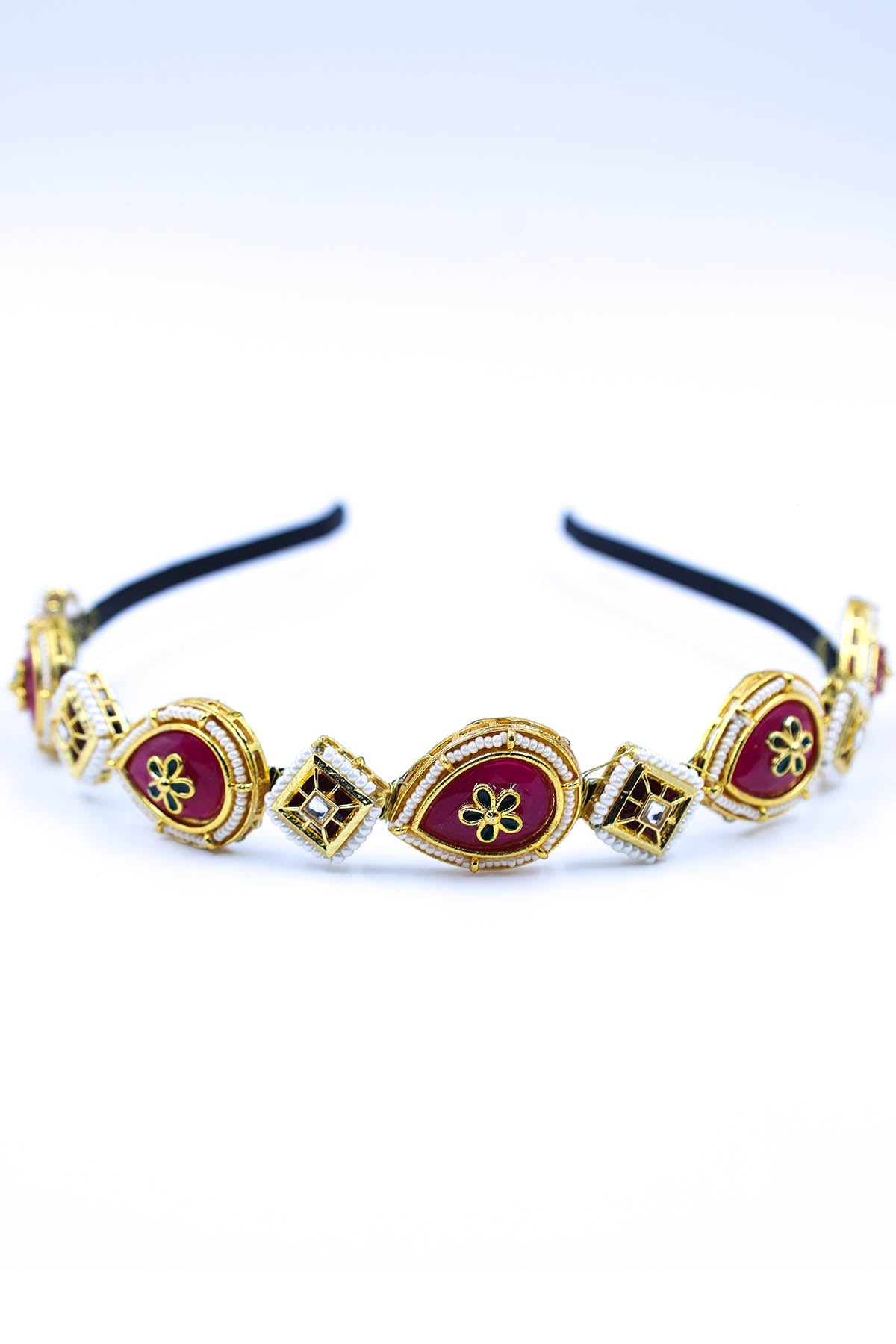 Buy Gold Geometric Work Hairband by Foot Fuel for women online at ScrollnShops