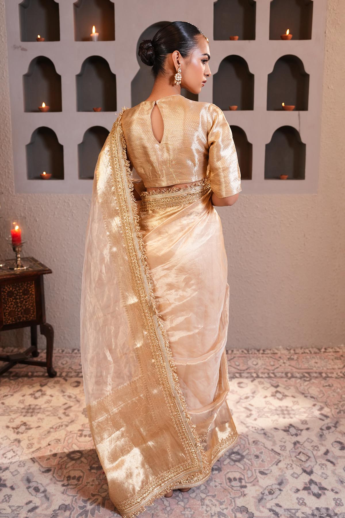 Gold Gota Embellished Saree