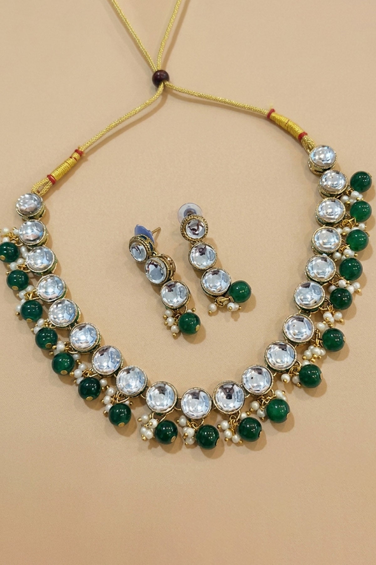 Gold Green Bridal Jewellery Set