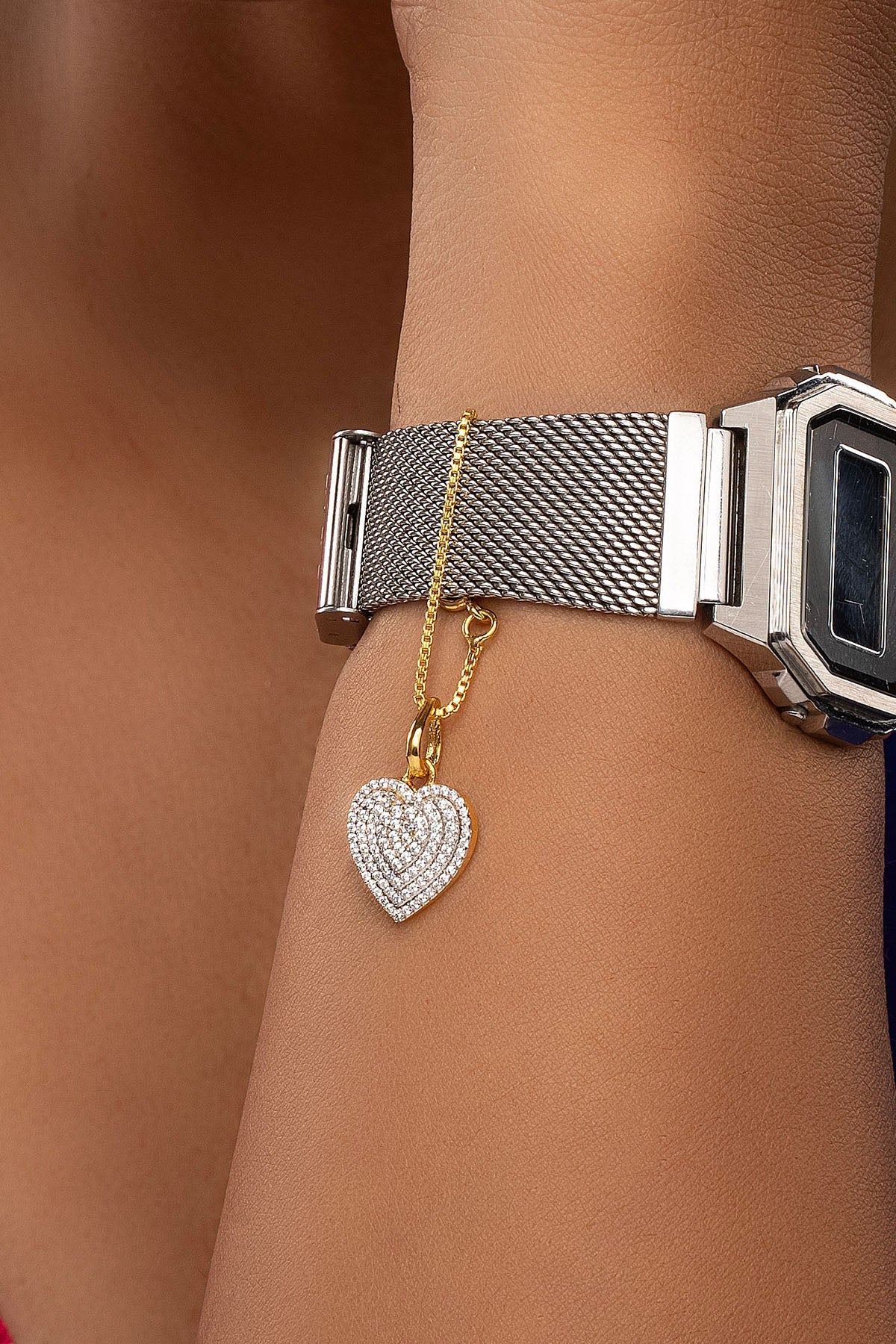 Buy Gold Heart Shaped Watch Charm for women by Sica online available at scrollnshops