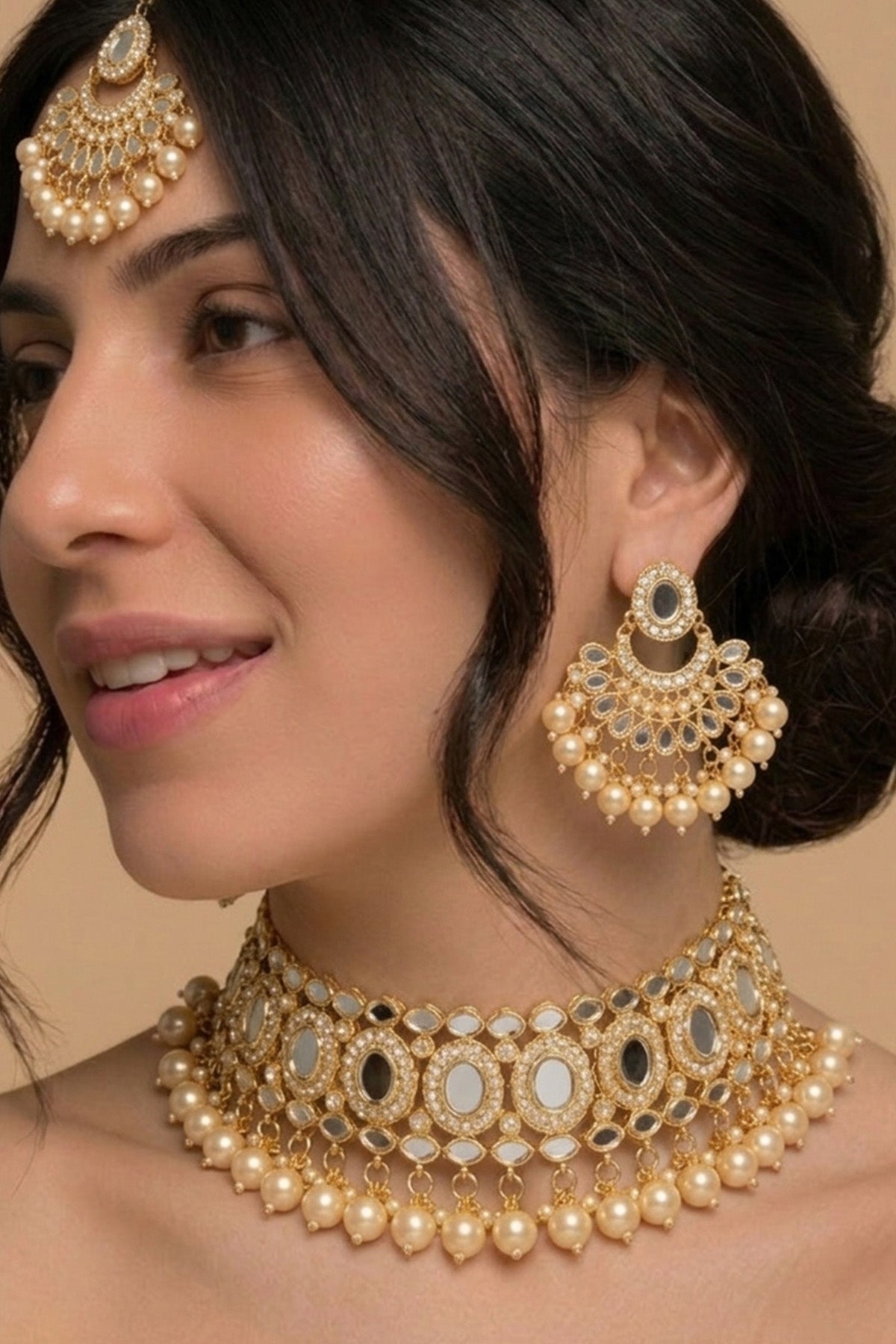 Buy Gold Ivory Pearl Jewellery Set for women by Inko & Co online available at scrollnshops