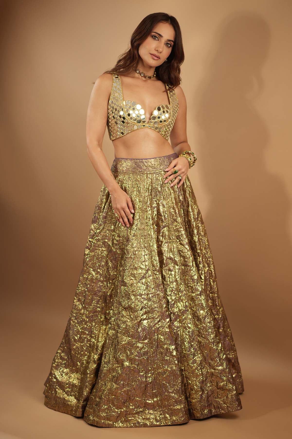 Gold Lampi Gota Zari Lehenga Set