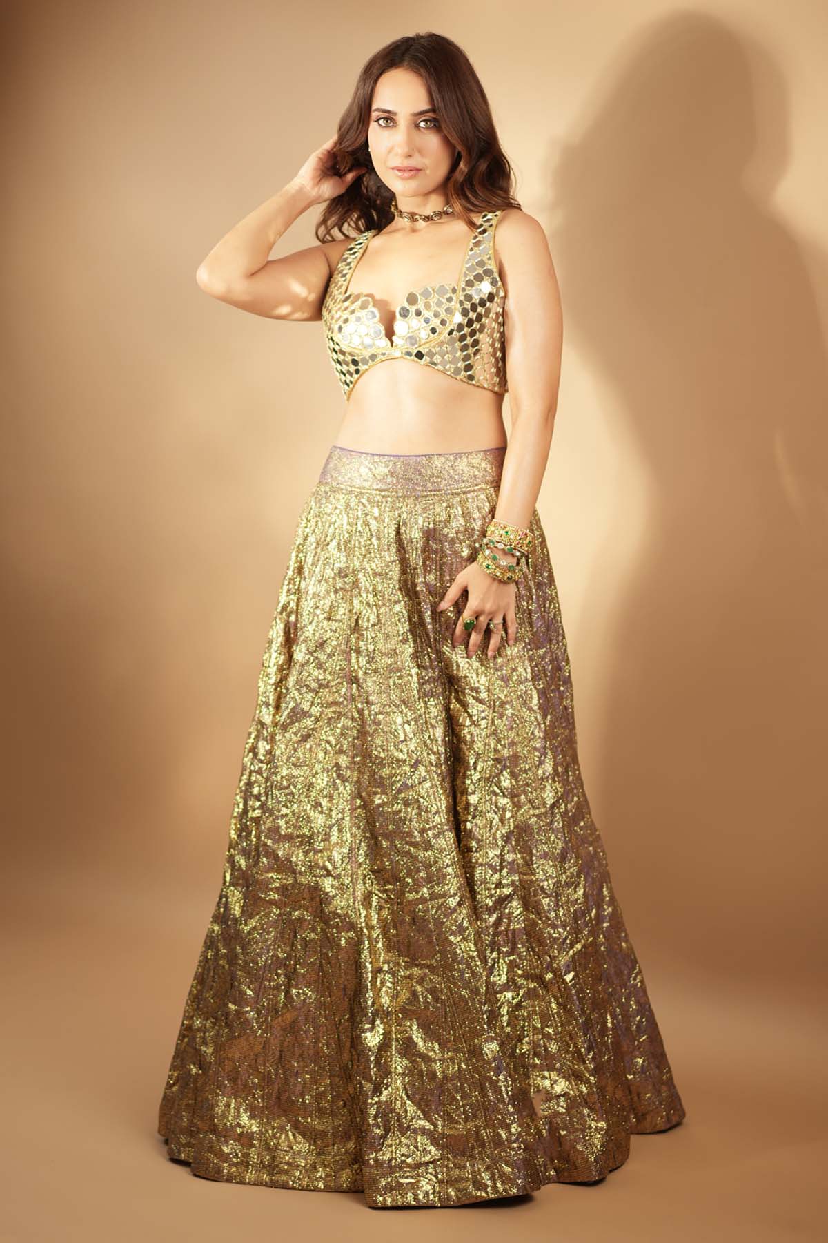 Gold Lampi Gota Zari Lehenga Set