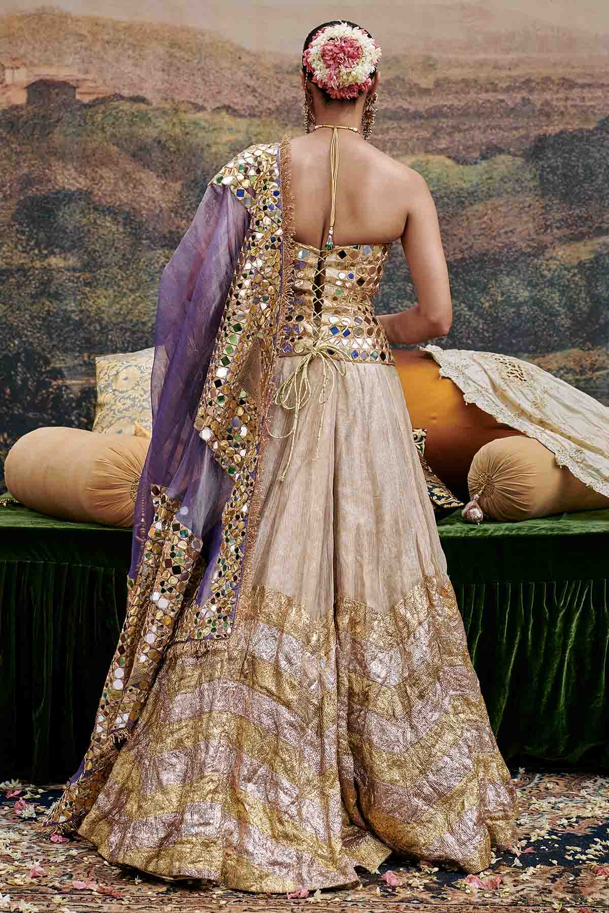 Gold Lampi Printed Lehenga Set