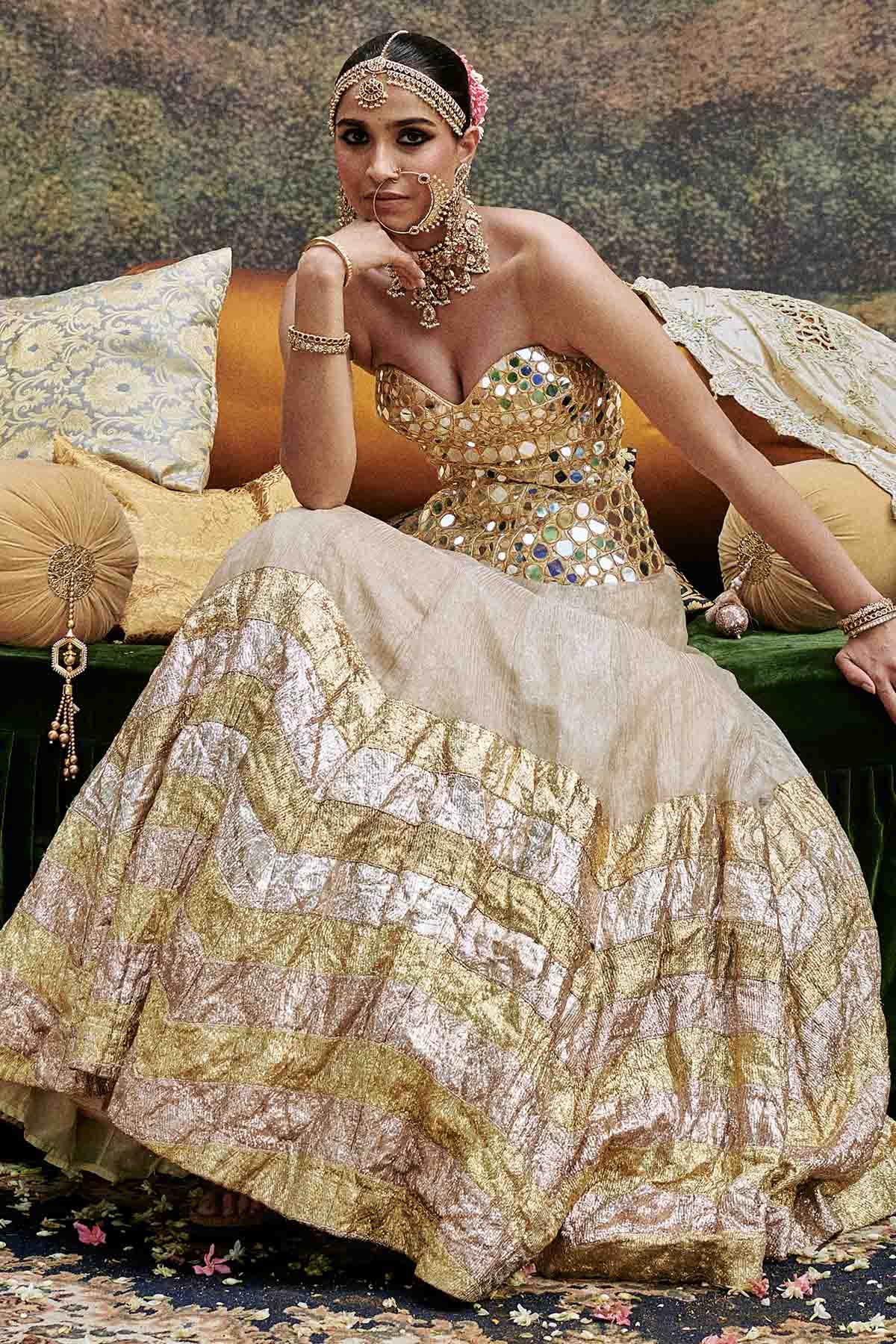 Gold Lampi Printed Lehenga Set