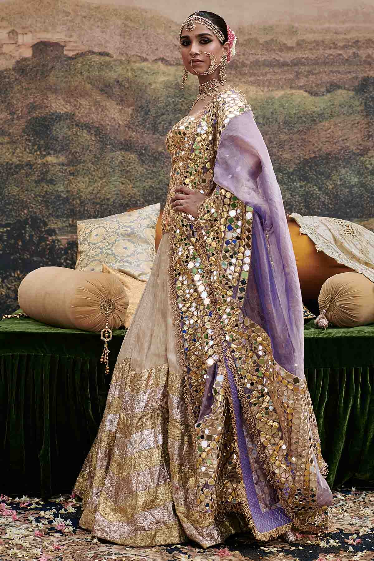Gold Lampi Printed Lehenga Set