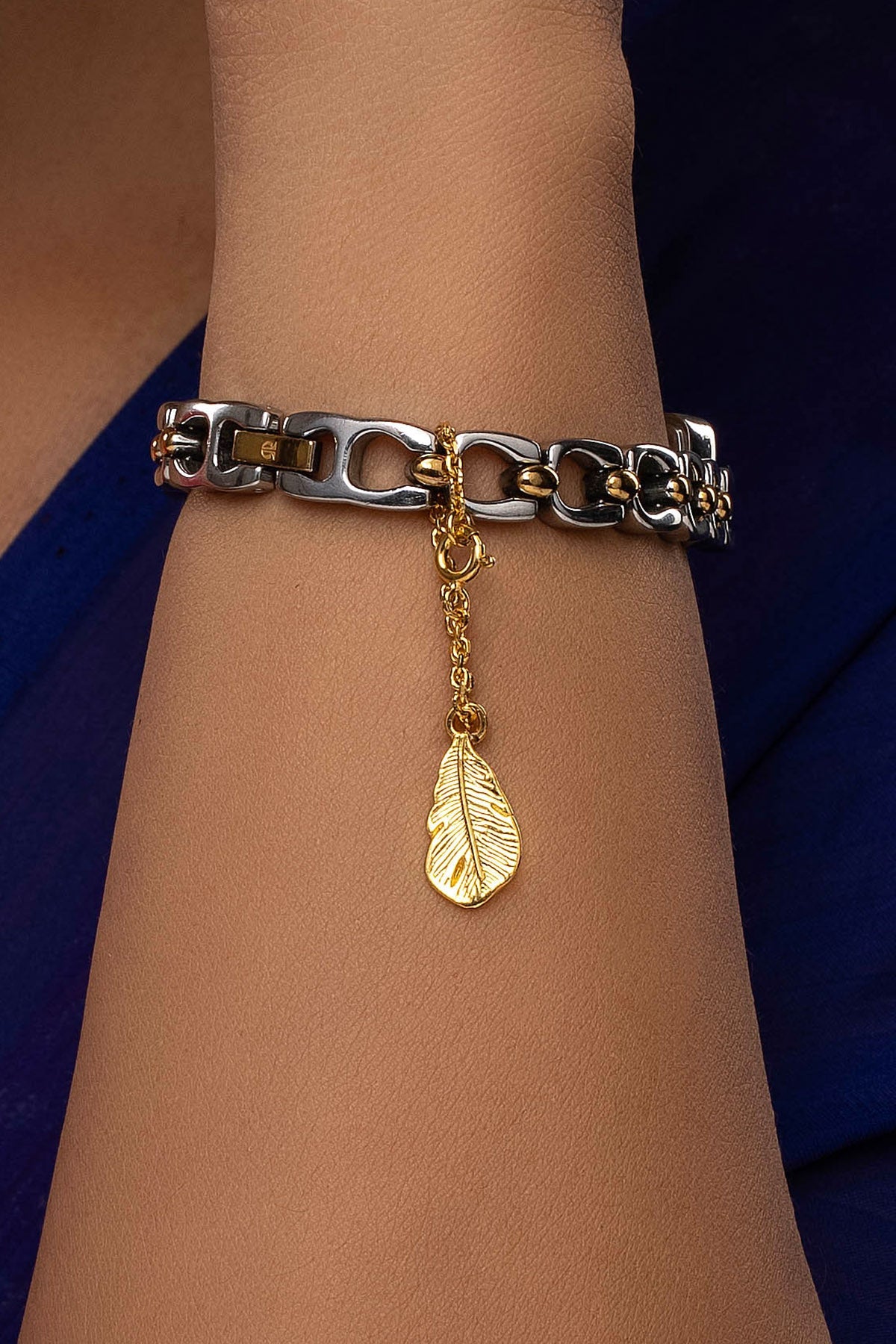 Buy Gold Leaf Shaped Watch Charm for women by Sica online available at scrollnshops