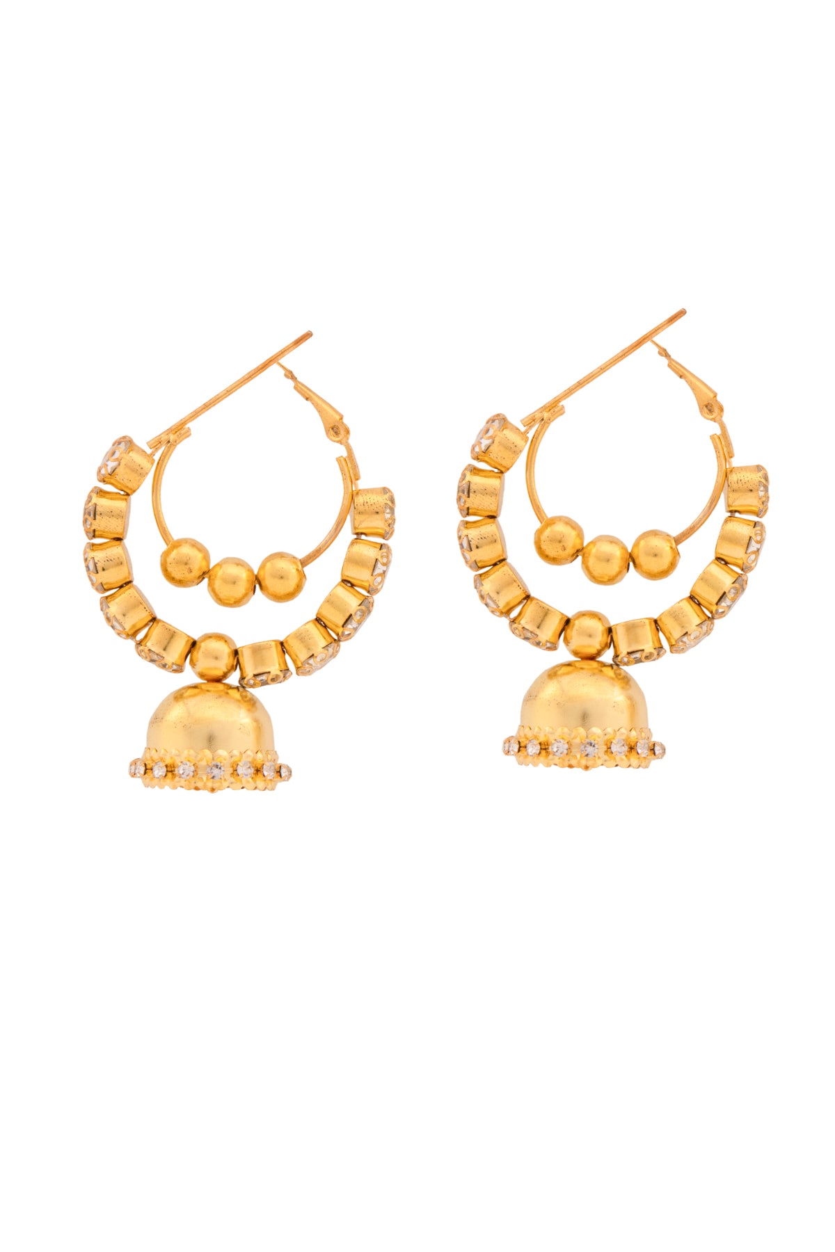 Gold Metal Chandbali Earrings
