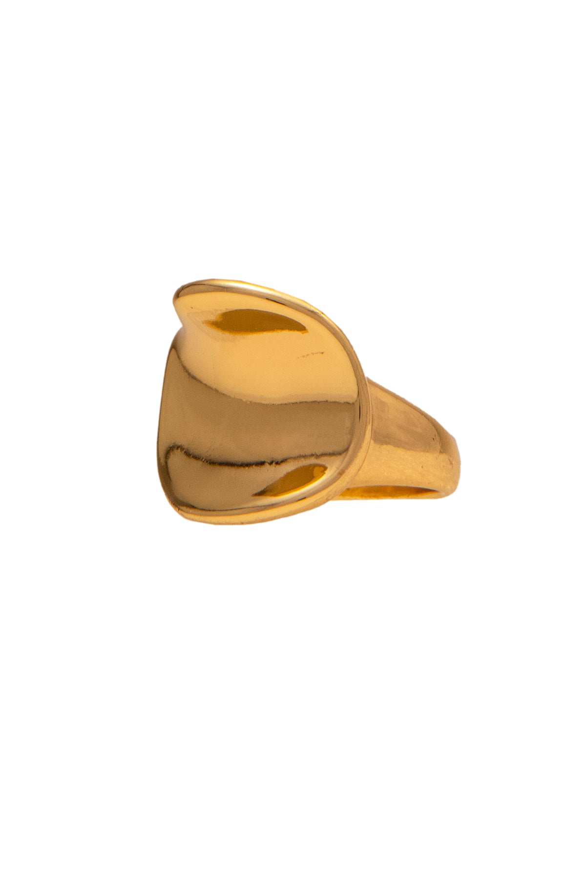 Gold Metal Curve Statement Rings