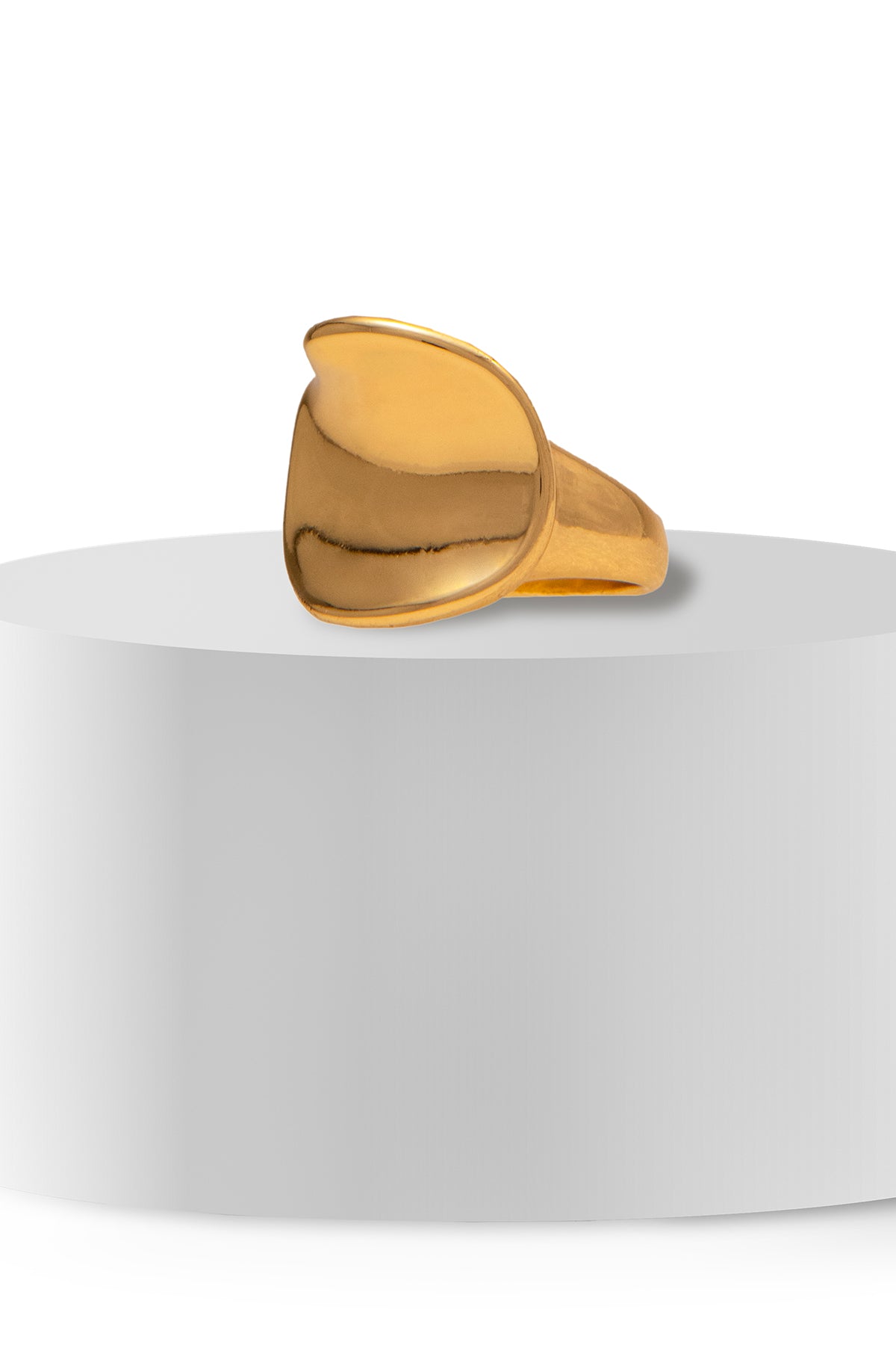 Gold Metal Curve Statement Rings