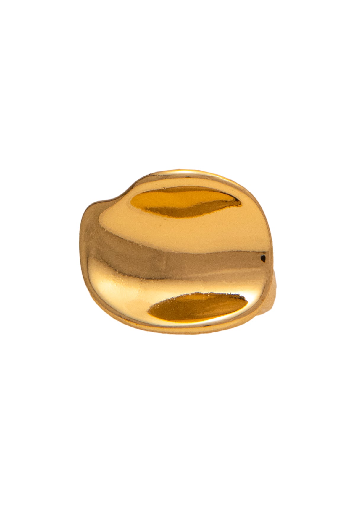 Gold Metal Curve Statement Rings