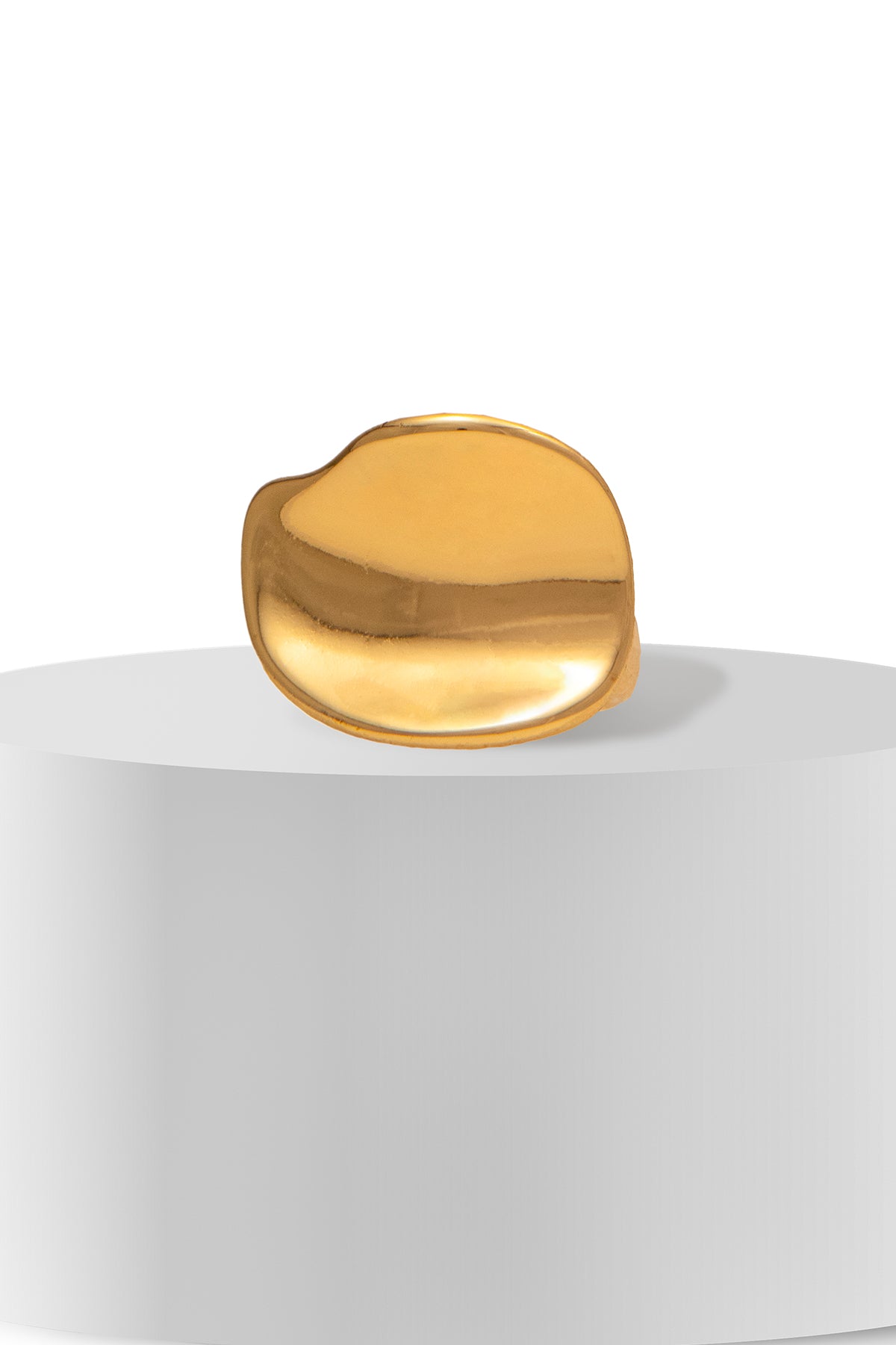 Gold Metal Curve Statement Rings