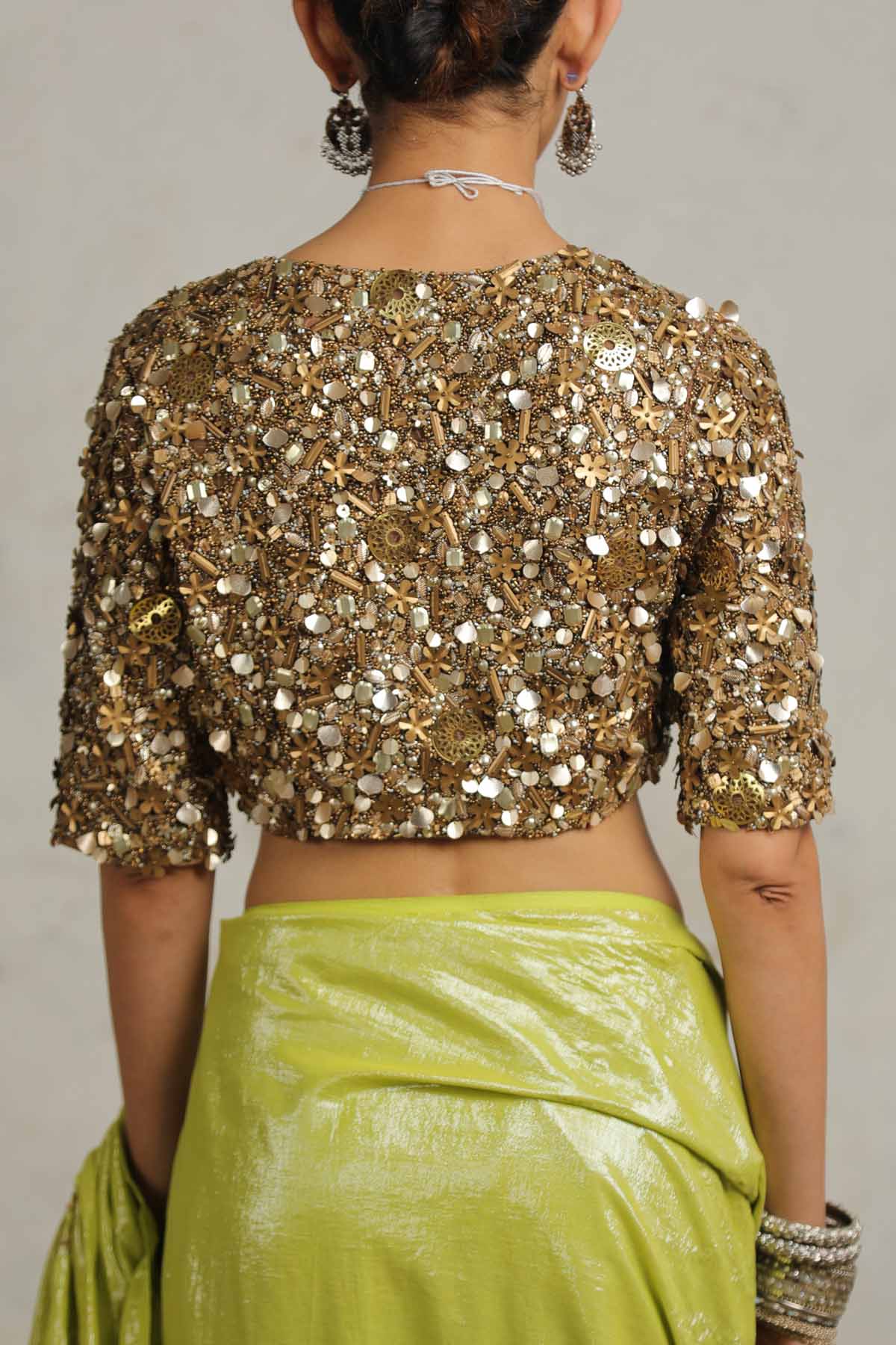Gold Metallic Embroidered Blouse