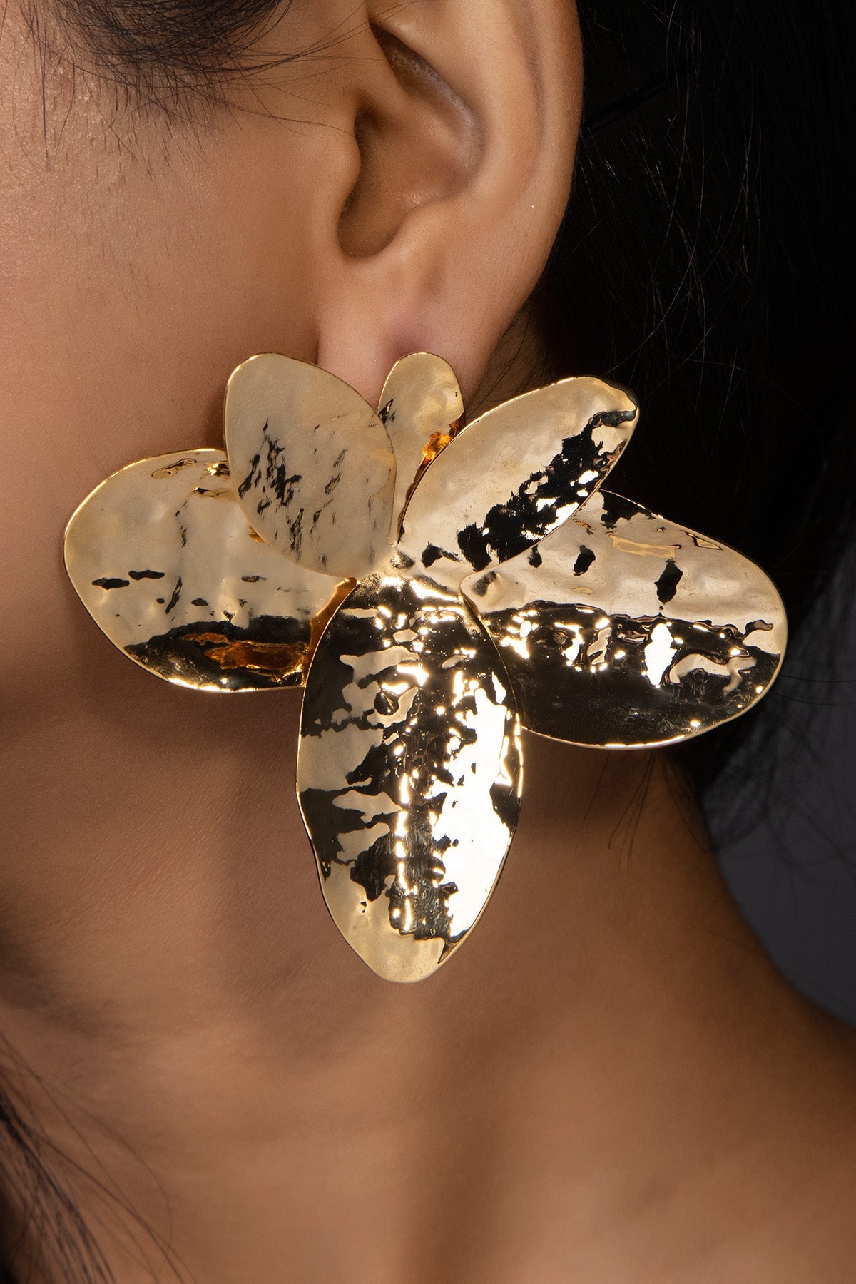 Buy Gold Metallic Floral Earrings by Beauty Spot Jewellery for Women online at ScrollnShops