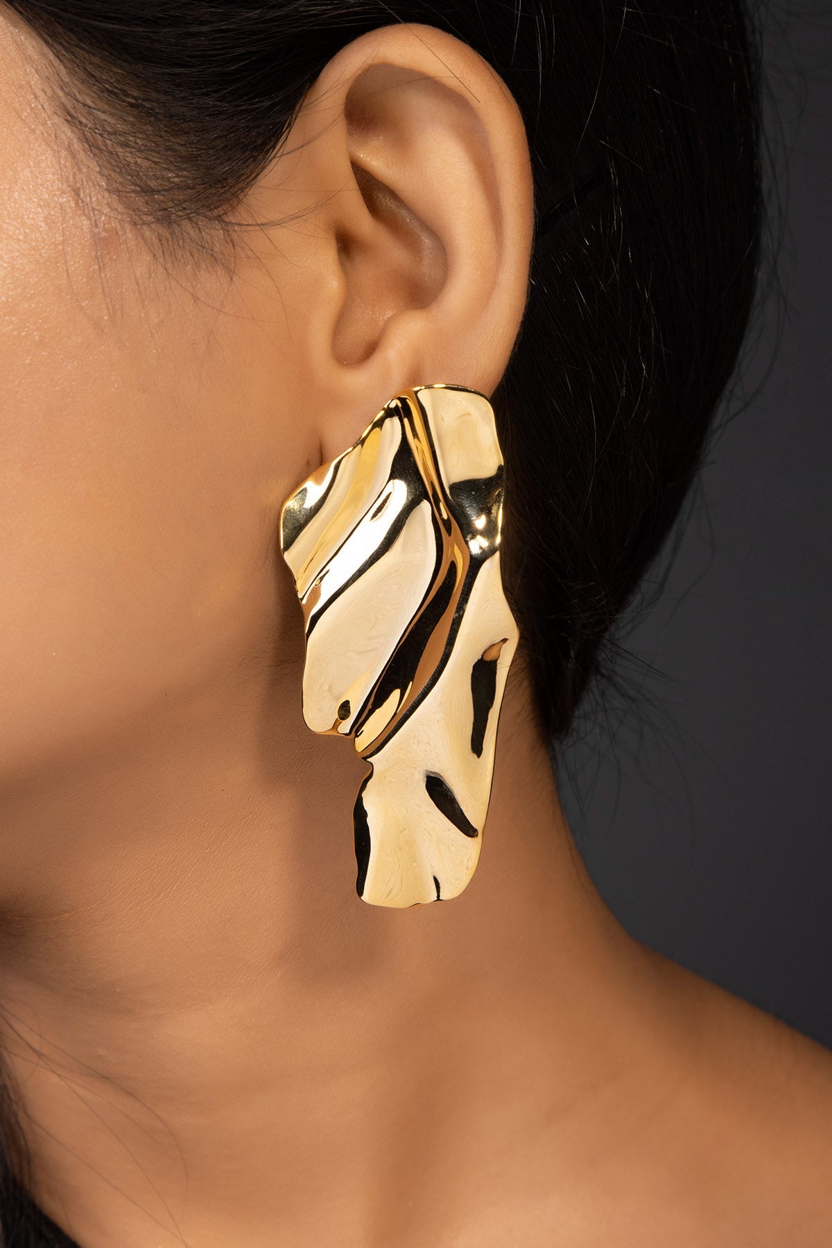 Buy Gold Metallic Leaf Danglers by Beauty Spot Jewellery for Women online at ScrollnShops