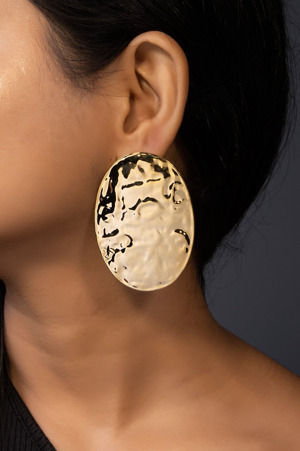 Buy Gold Metallic Oval Earrings by Beauty Spot Jewellery for Women online at ScrollnShops