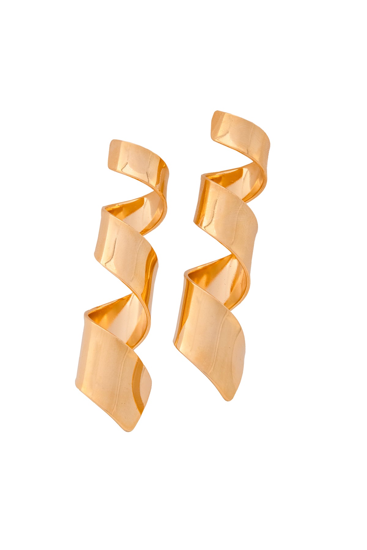 Gold Metallic Spiral Danglers