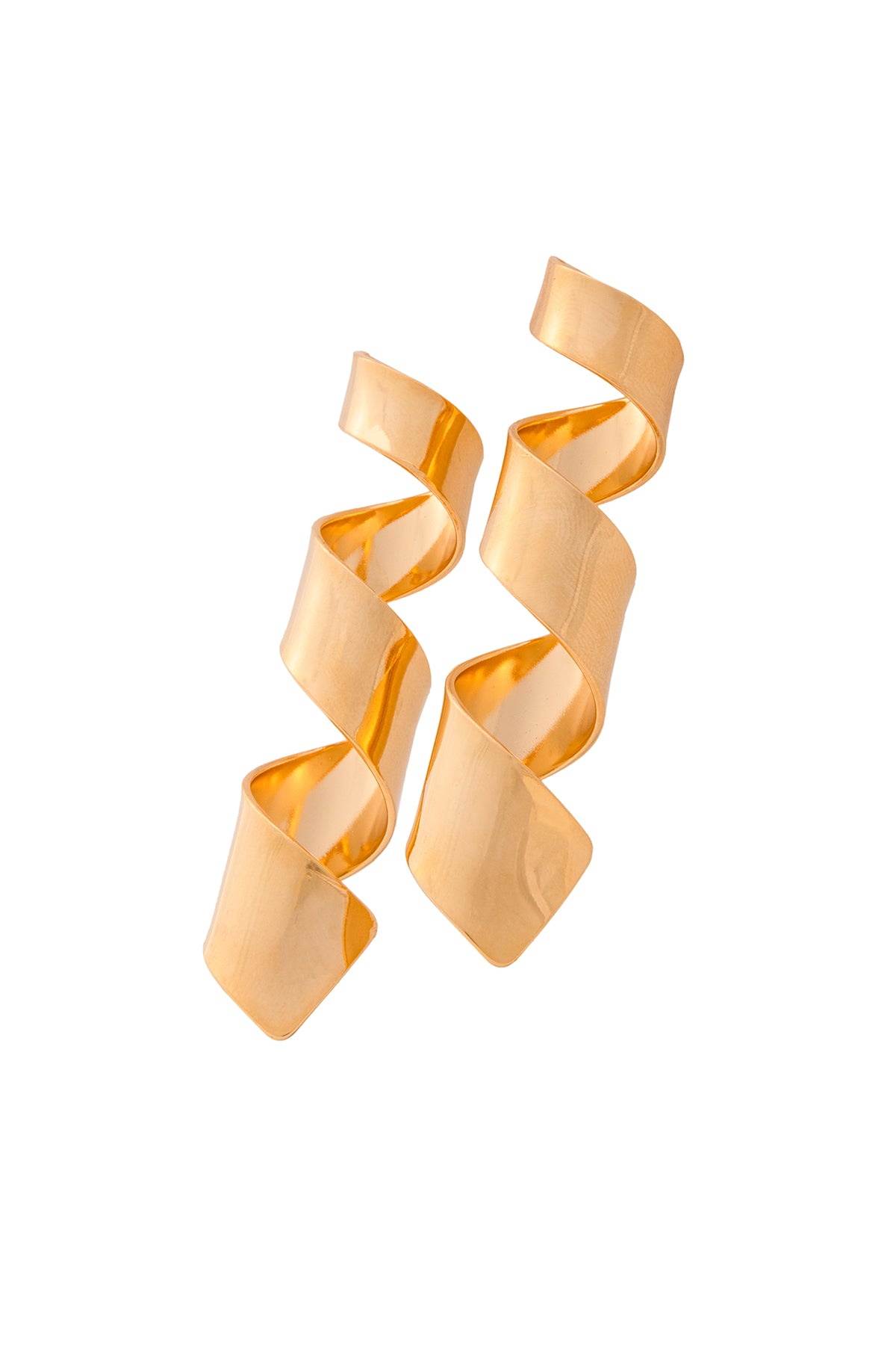 Gold Metallic Spiral Danglers