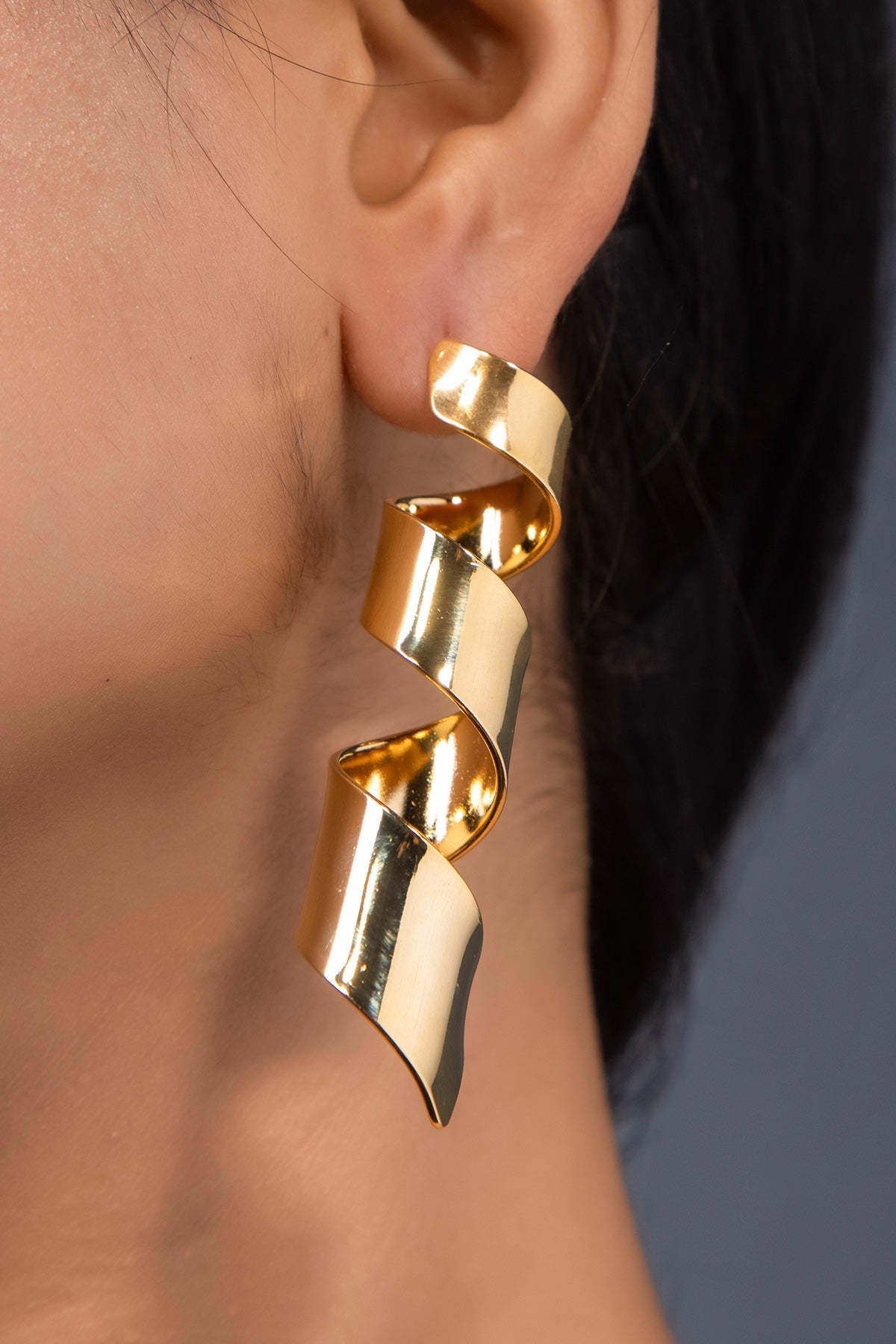 Buy Gold Metallic Spiral Danglers by Beauty Spot Jewellery for Women online at ScrollnShops