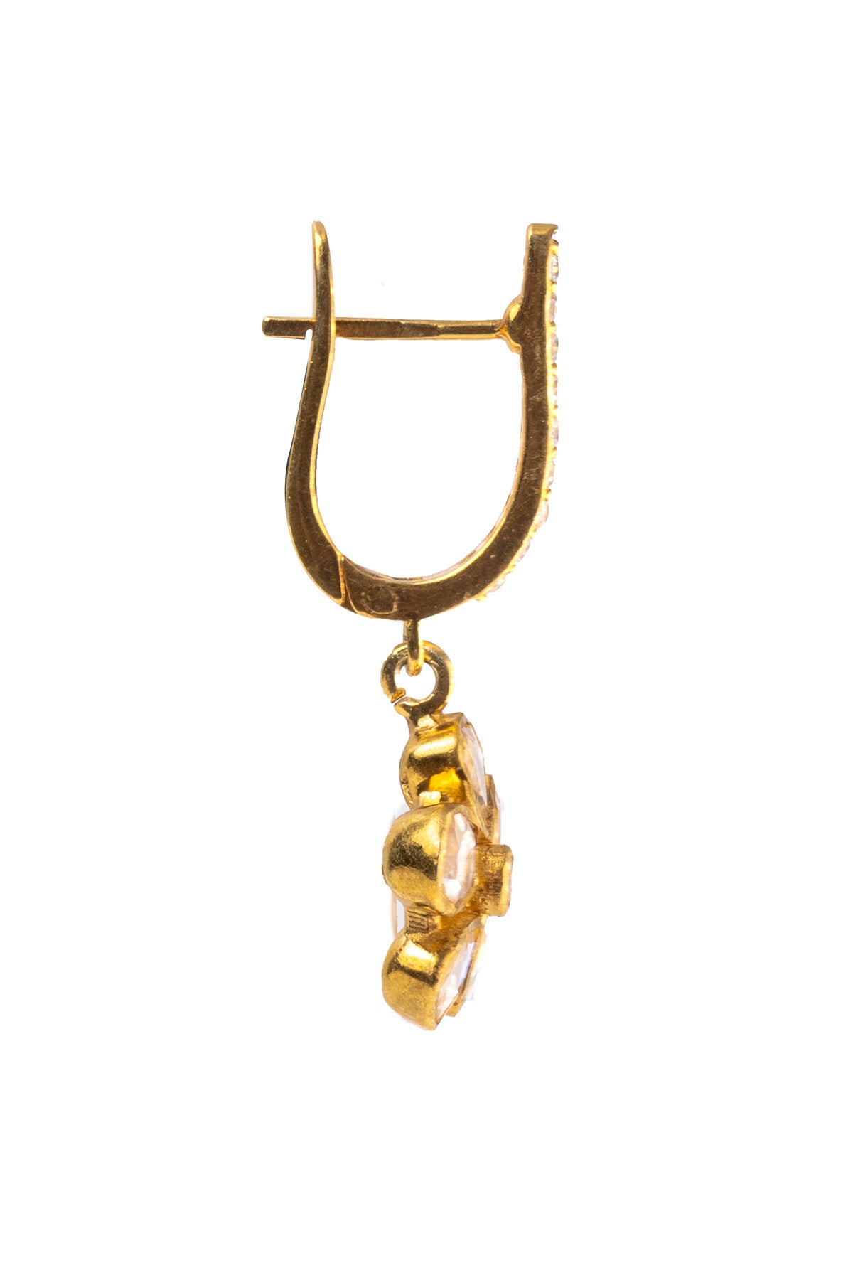 Gold Moissanite Polki Earrings