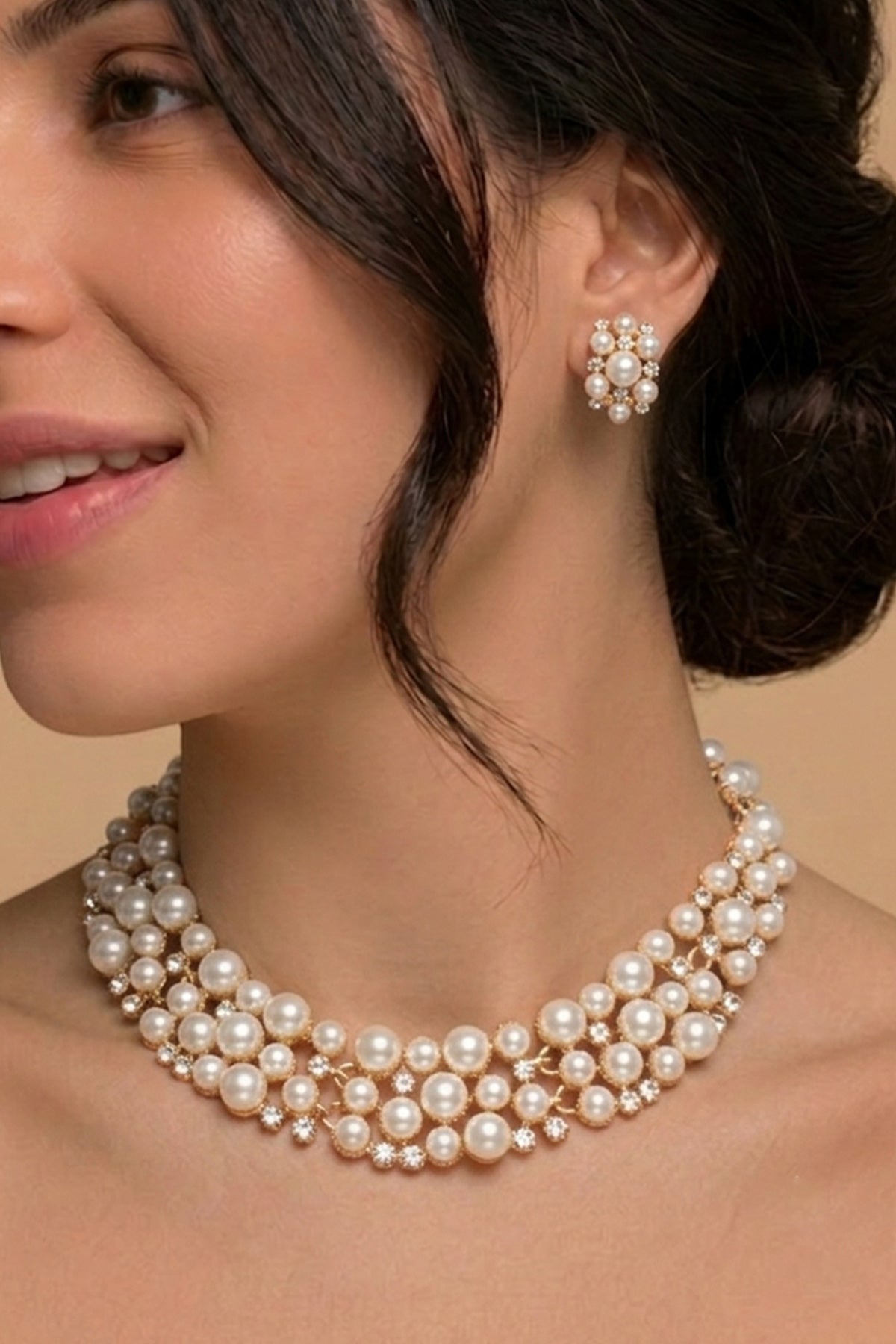 Buy Gold Multi Pearl Jewellery Set for women by Inko & Co online available at scrollnshops