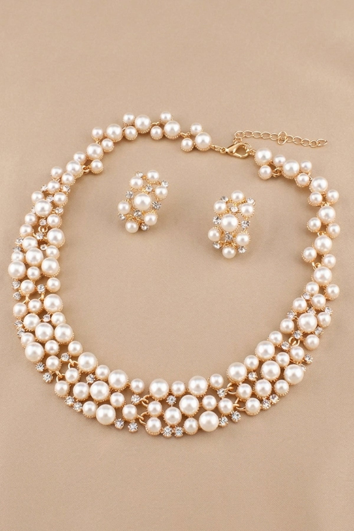 Gold Multi Pearl Jewellery Set