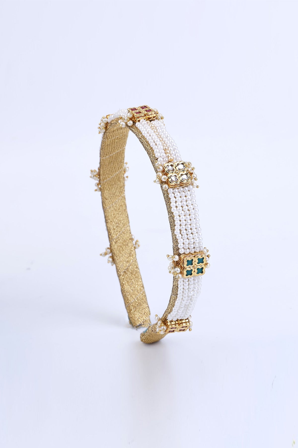 Gold Pearls Embellished Hairband