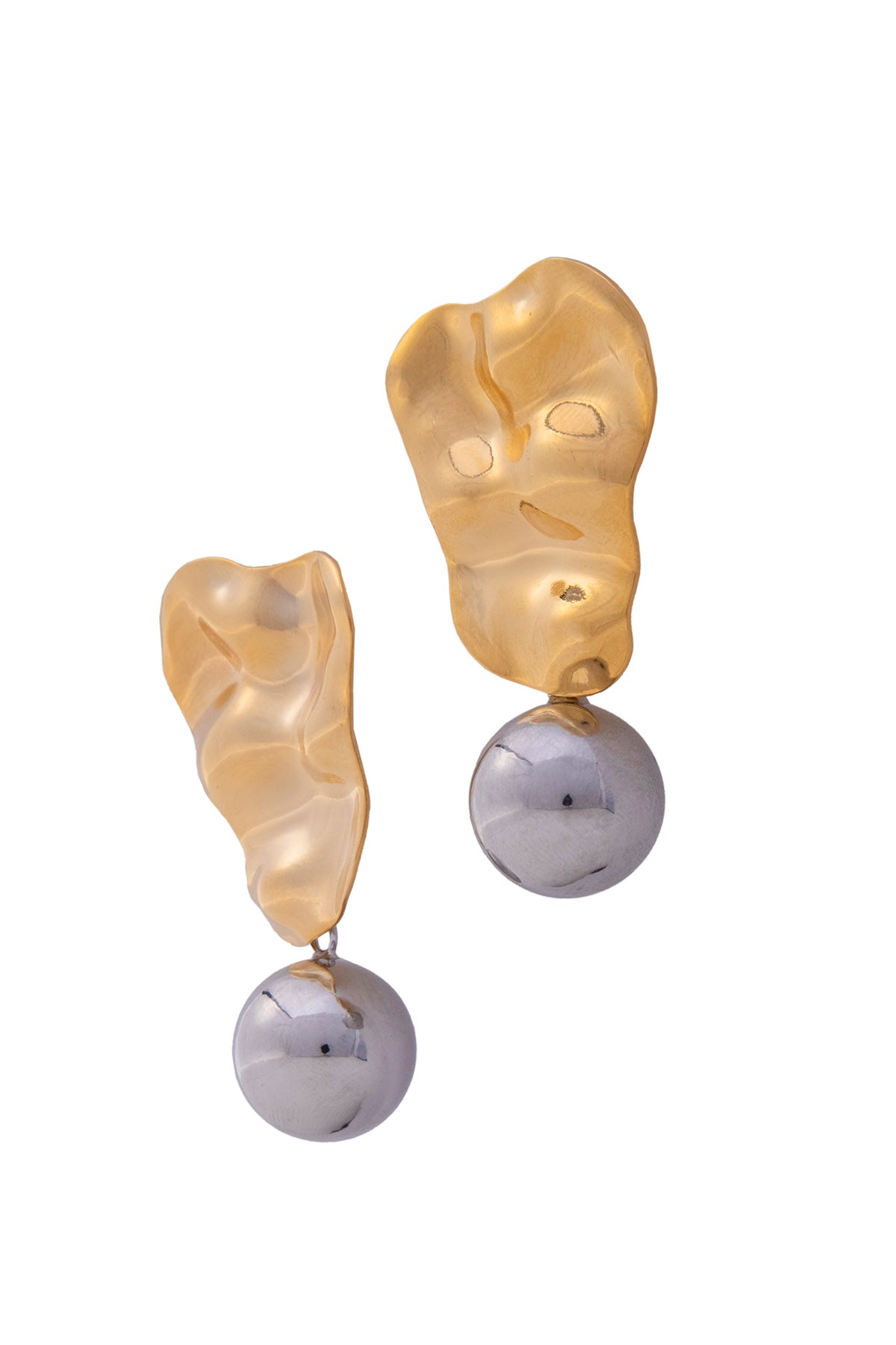 Gold Pearls Leaf Style Danglers