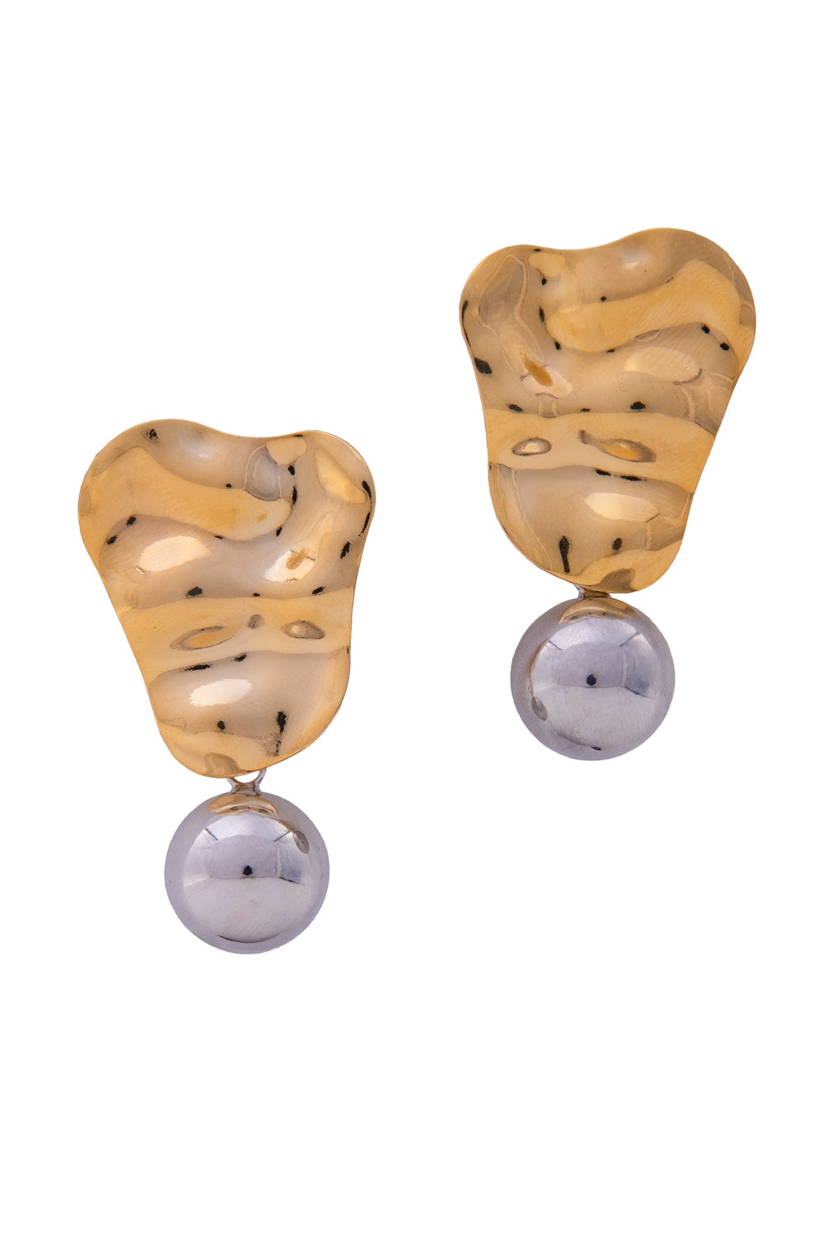 Gold Pearls Leaf Style Danglers