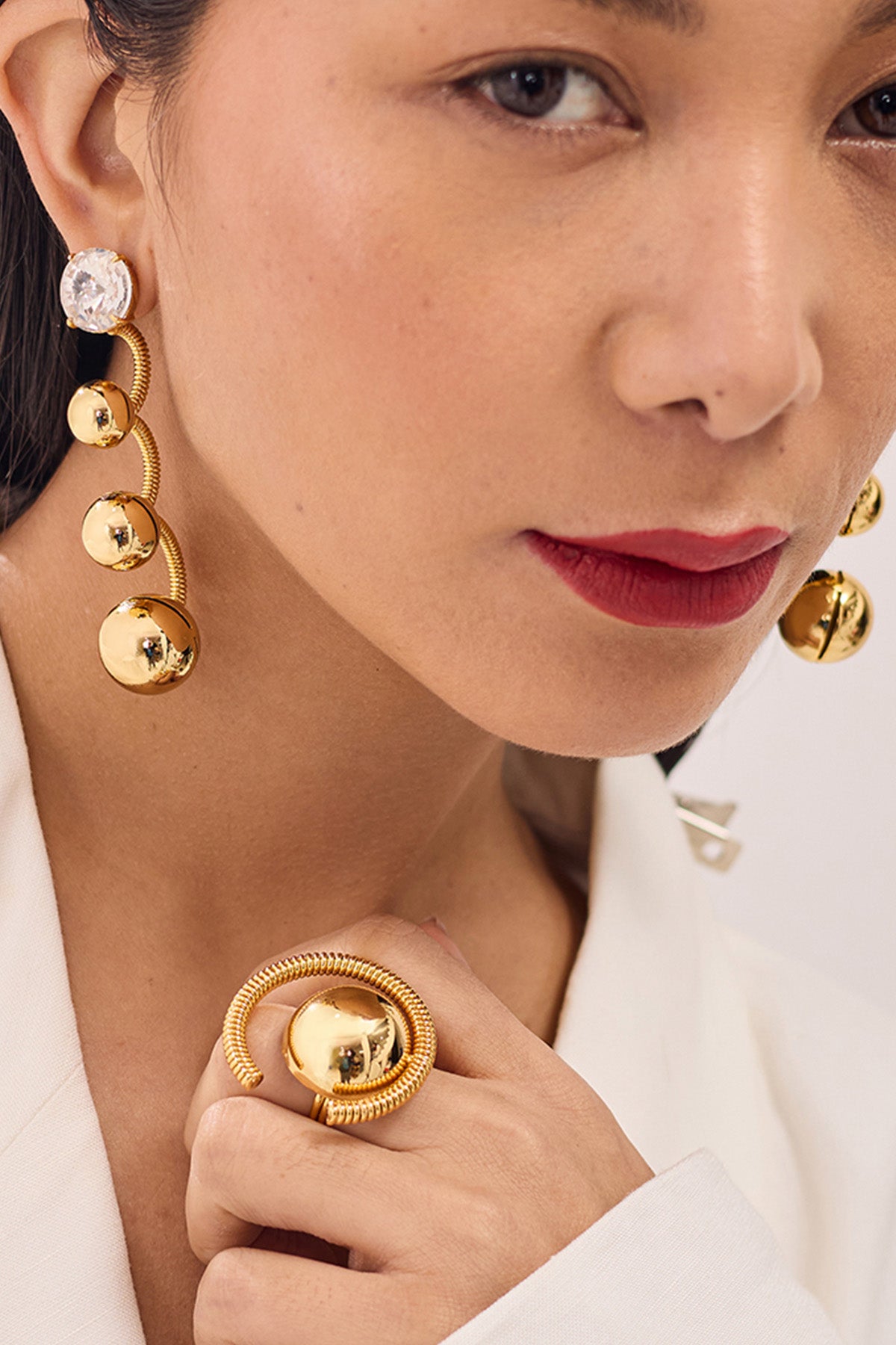 Gold Pearls Plated Earrings