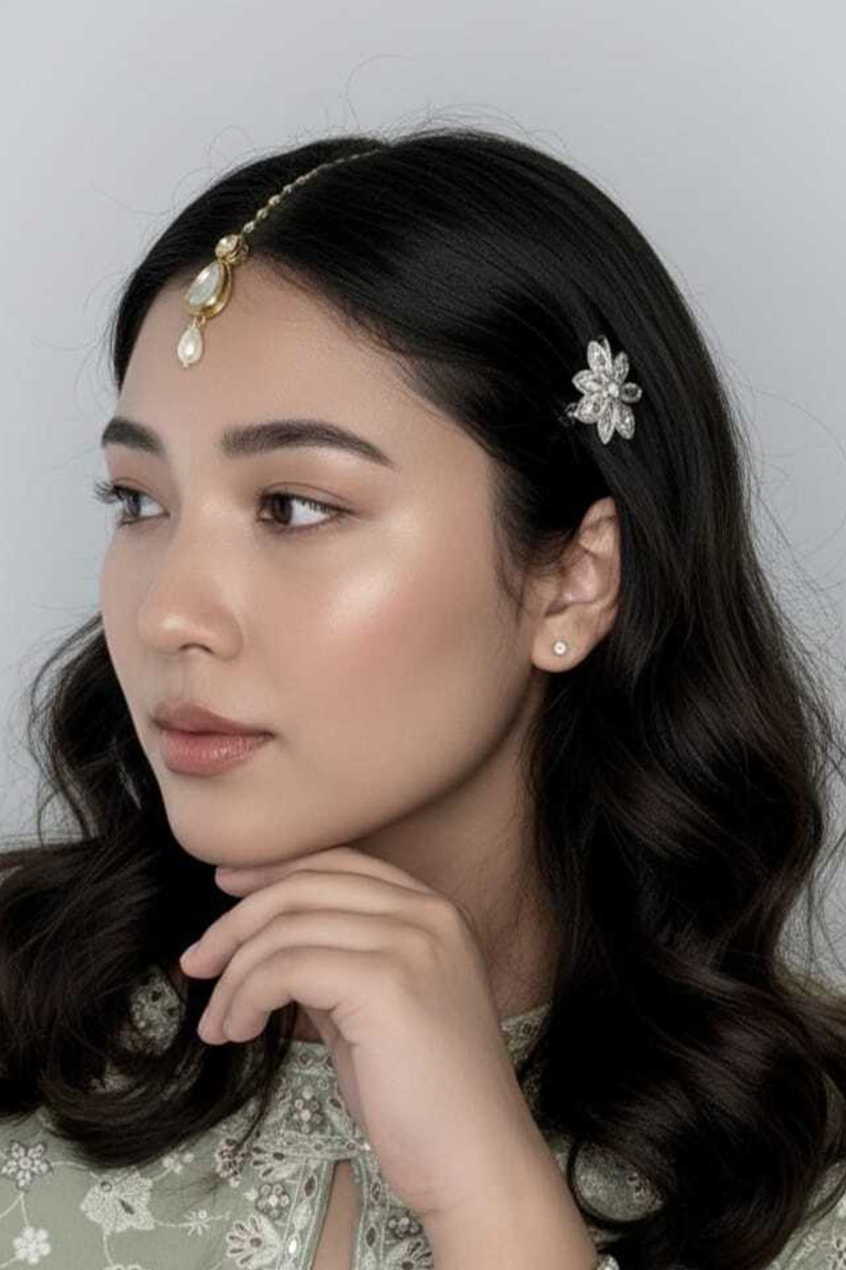 Buy Gold Plated Beads Maang Tikka for women by Beauty Spot Jewellery online available at scrollnshops