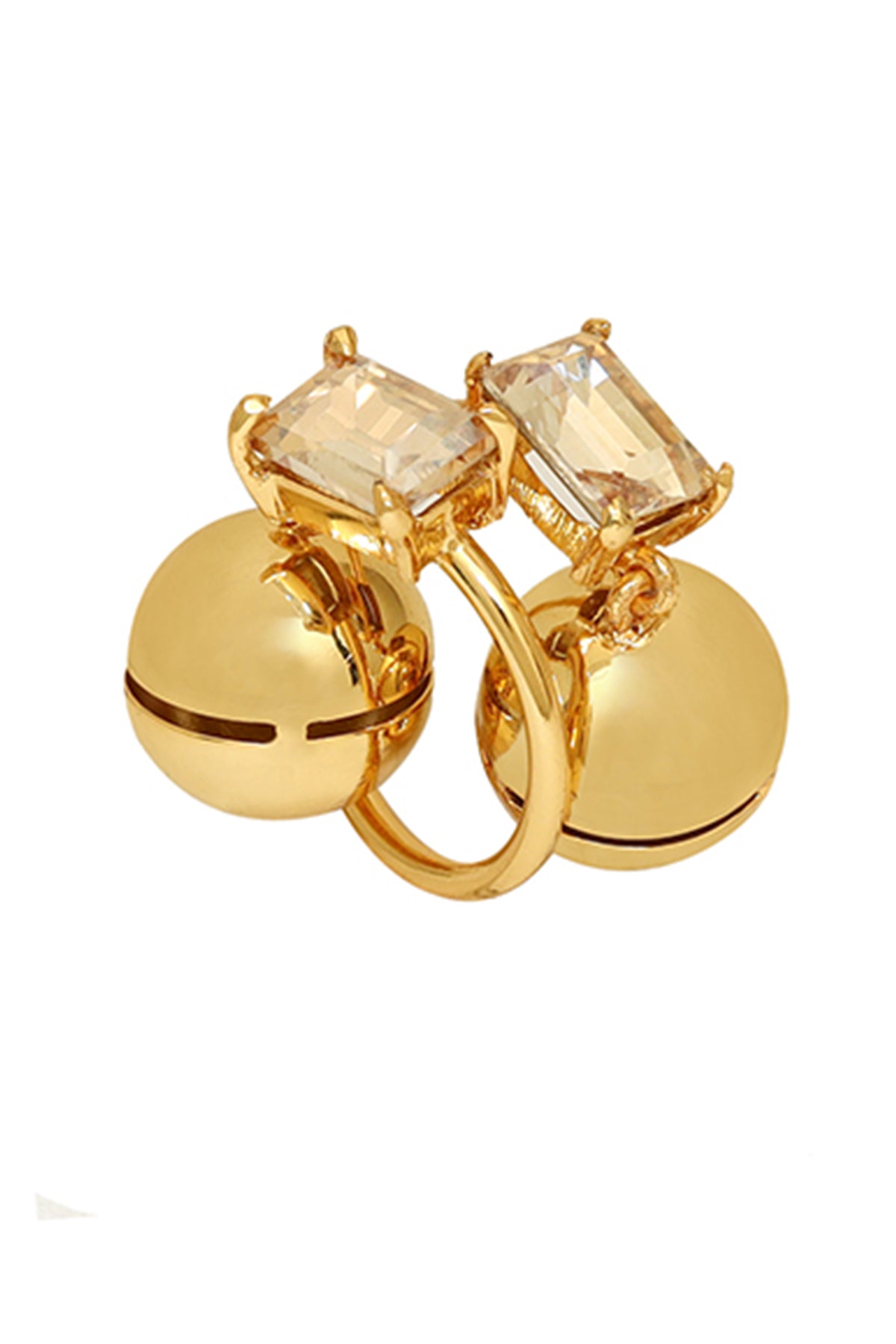 Gold Plated Brass Crystal Ring