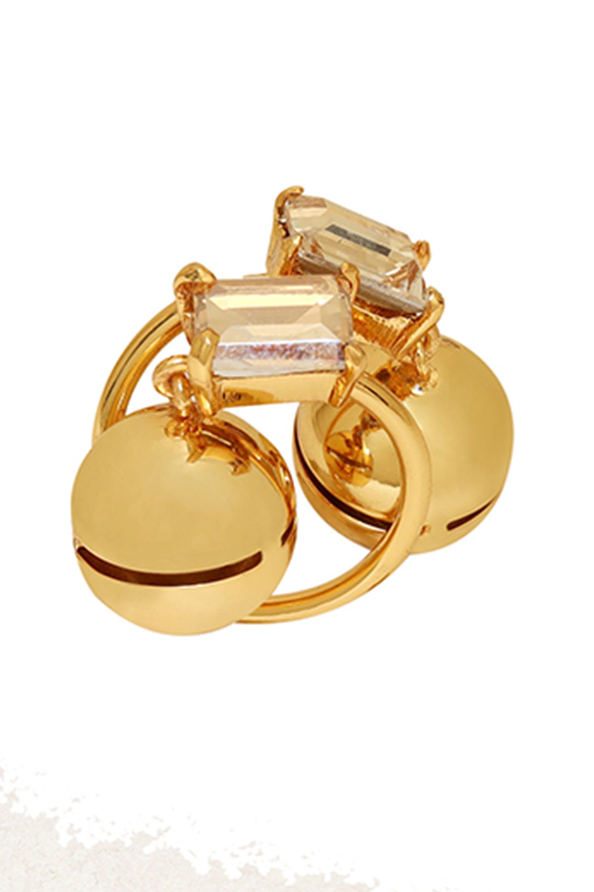 Gold Plated Brass Crystal Ring