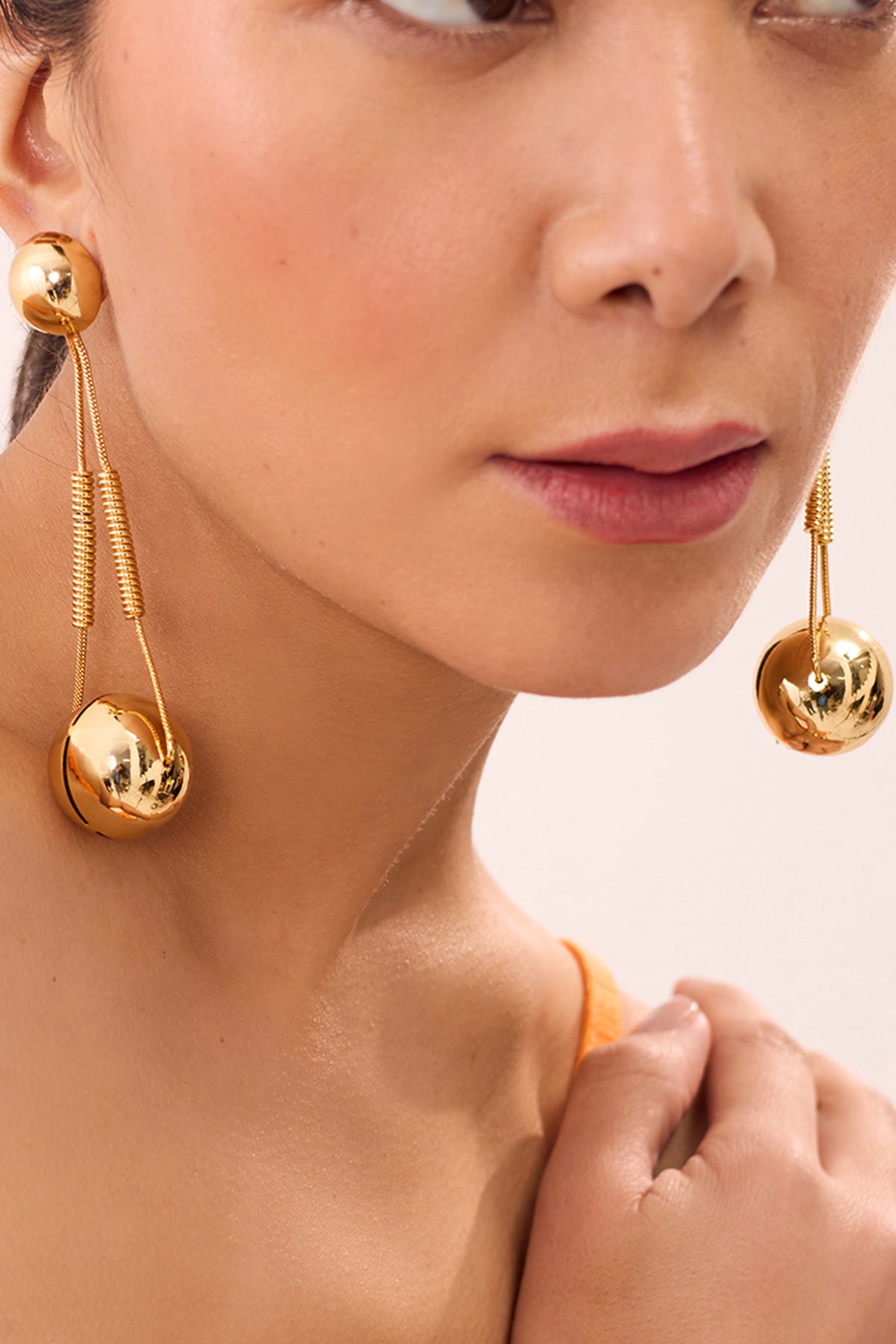 Gold Plated Brass Drop Earrings