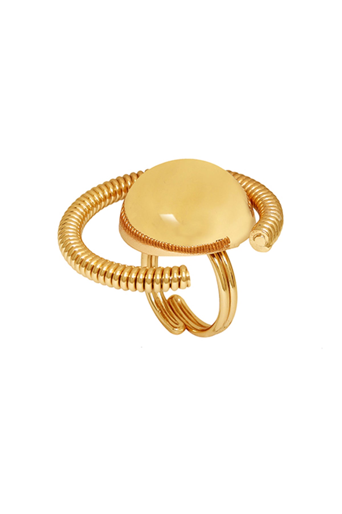 Gold Plated Brass Pearls Ring