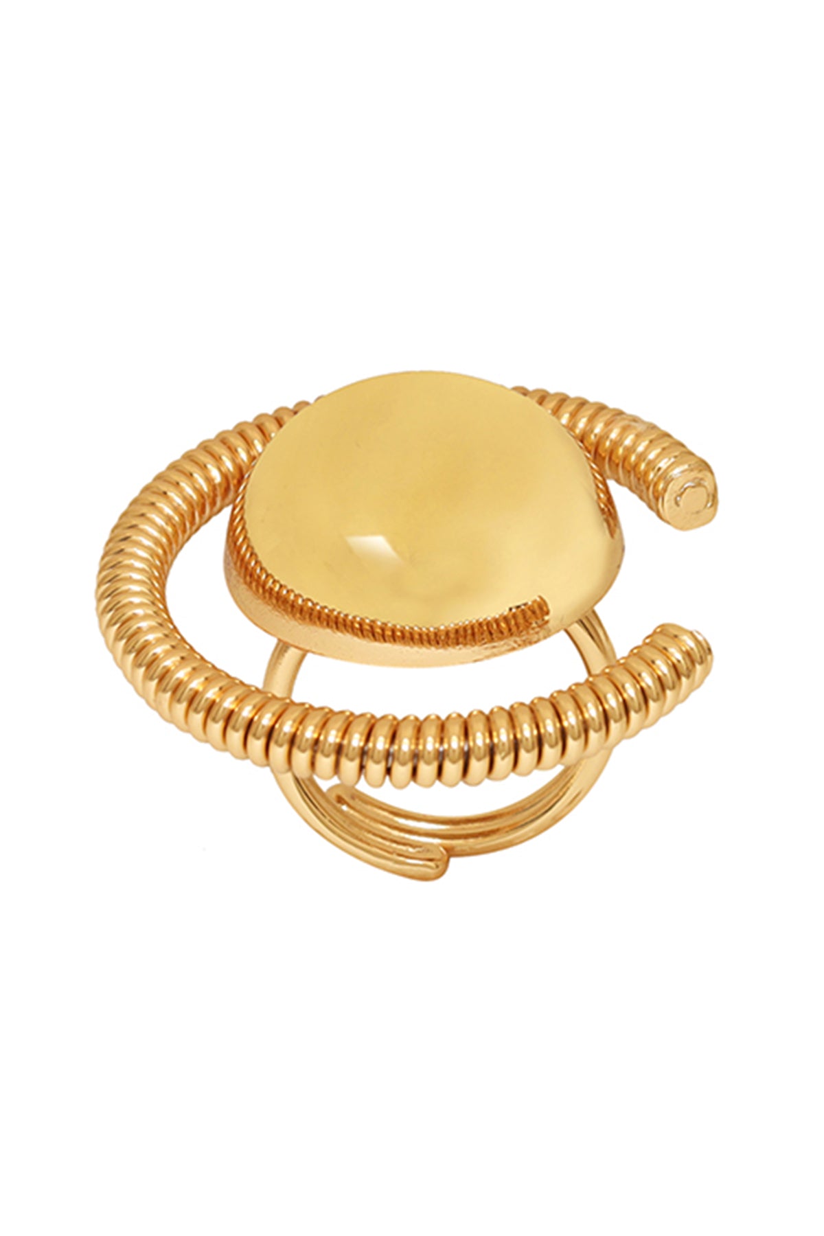 Gold Plated Brass Pearls Ring