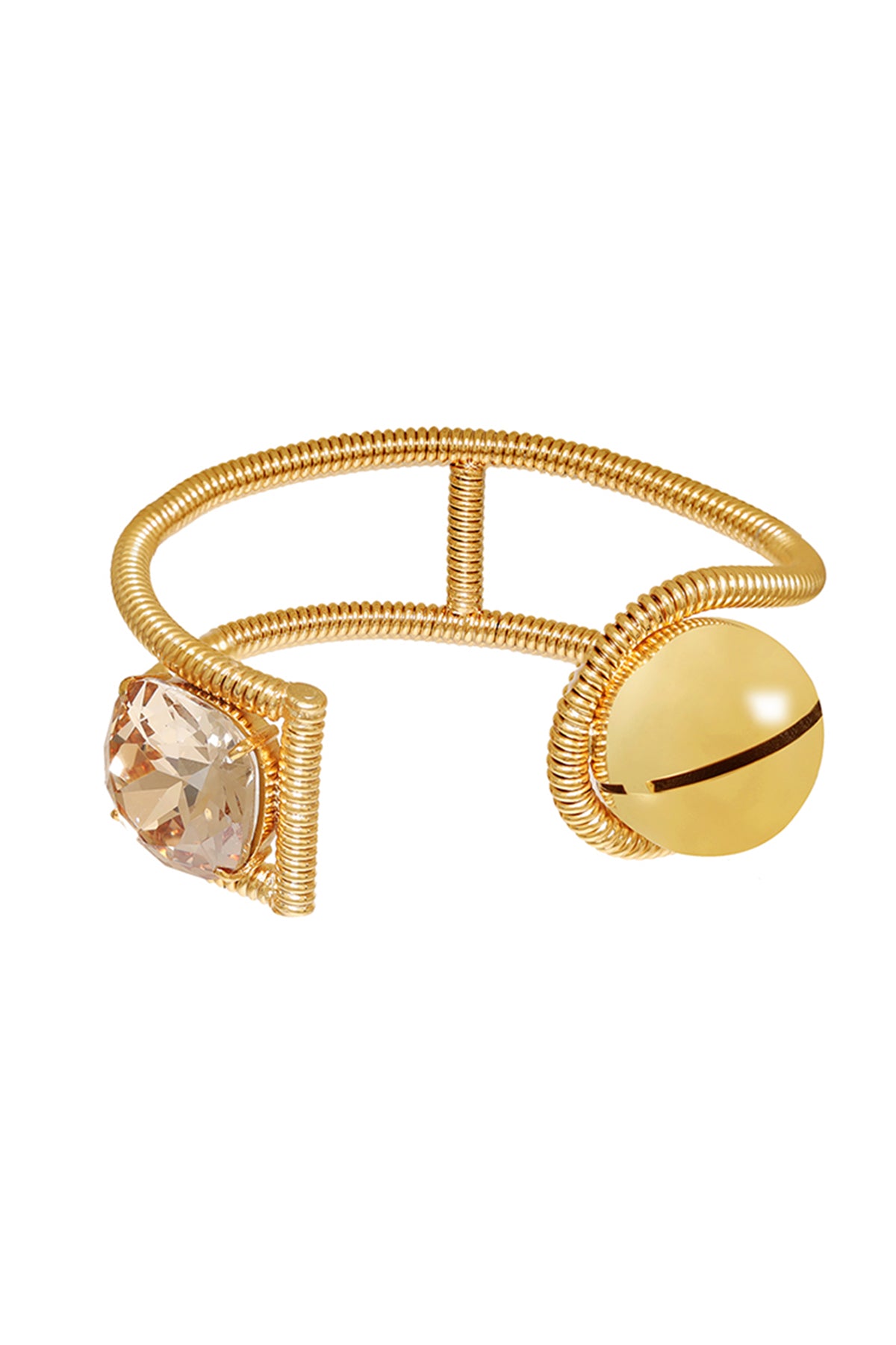 Gold Plated Crystal Palm Cuff