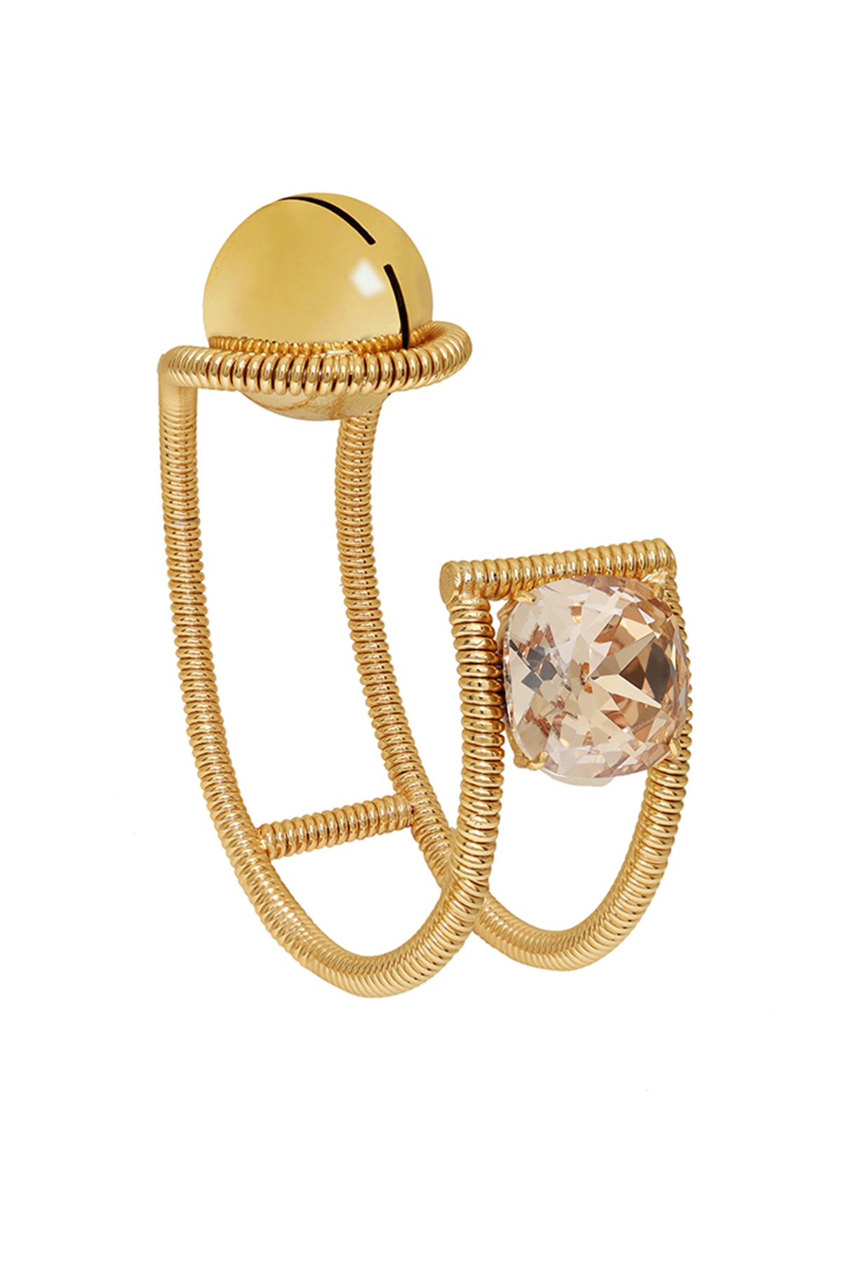 Gold Plated Crystal Palm Cuff