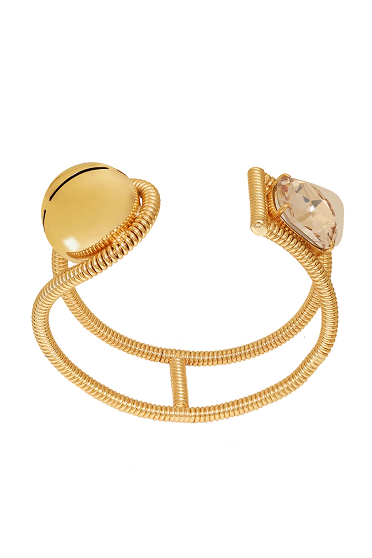 Gold Plated Crystal Palm Cuff