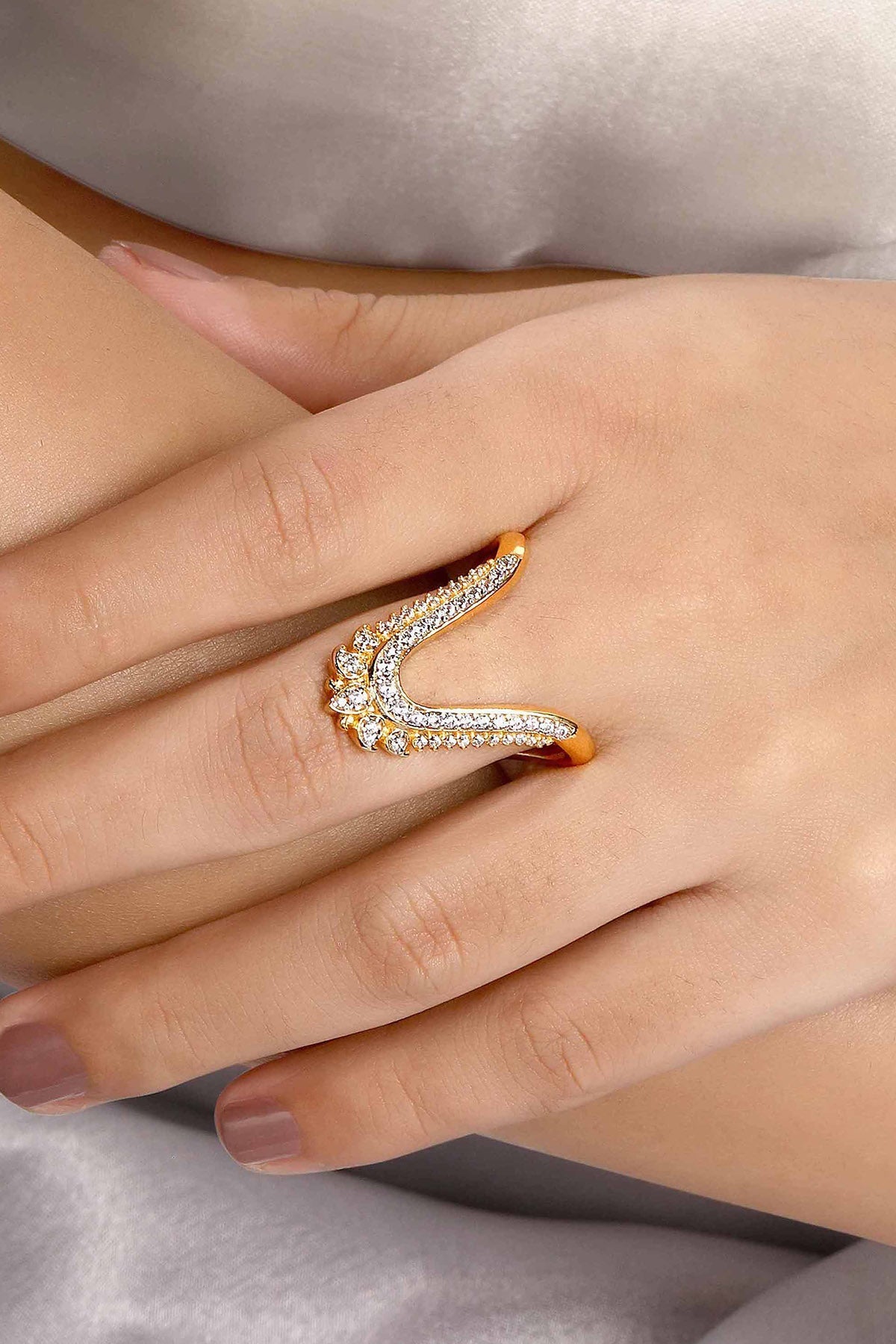 Buy Gold Plated Padmini Vanki Ring by Sica for women online at ScrollnShops