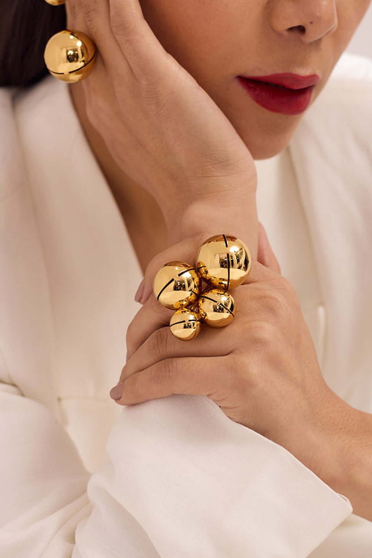 Buy Gold Plated Pearls Brass Ring by Ruhheite for Women online at ScrollnShops