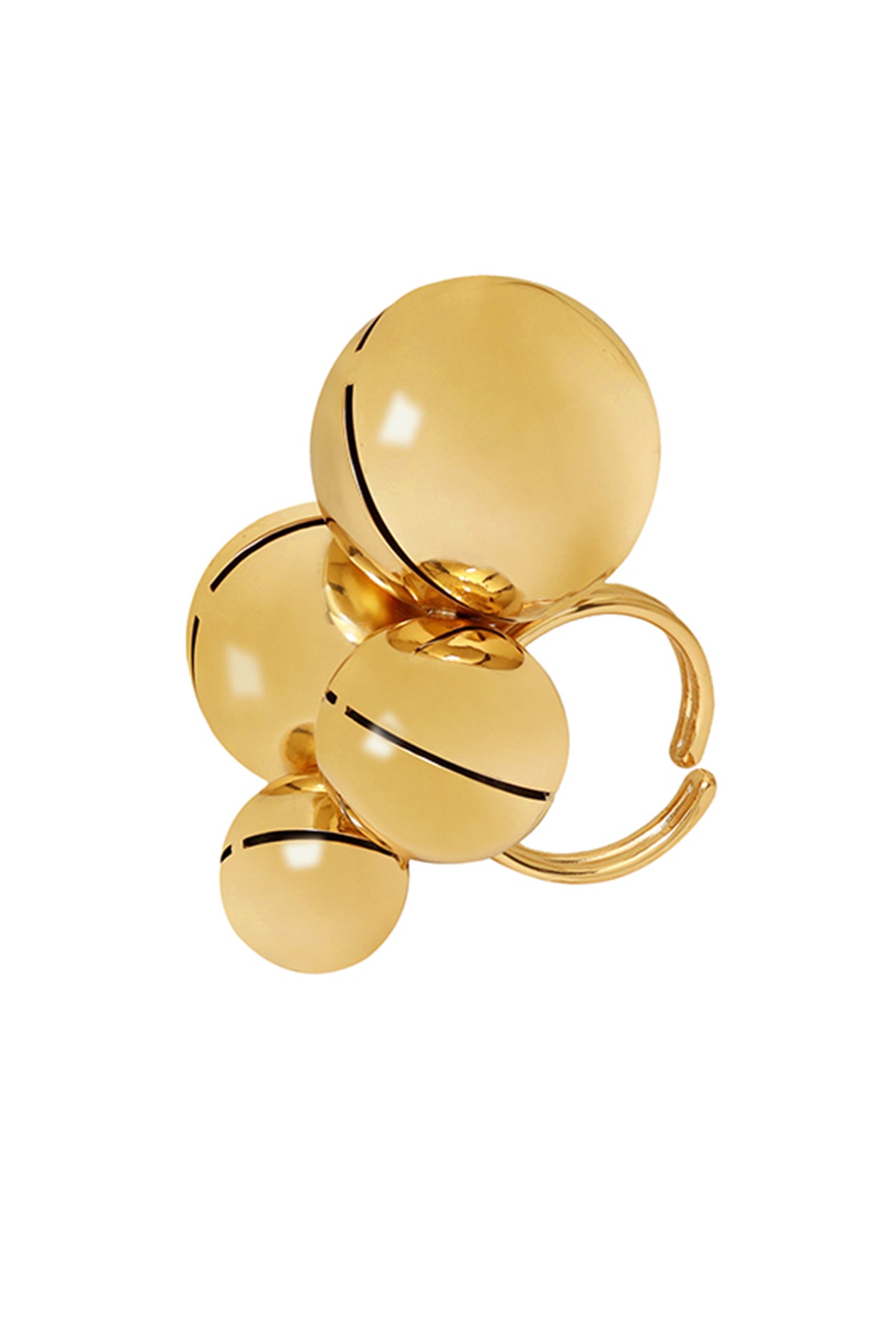 Gold Plated Pearls Brass Ring