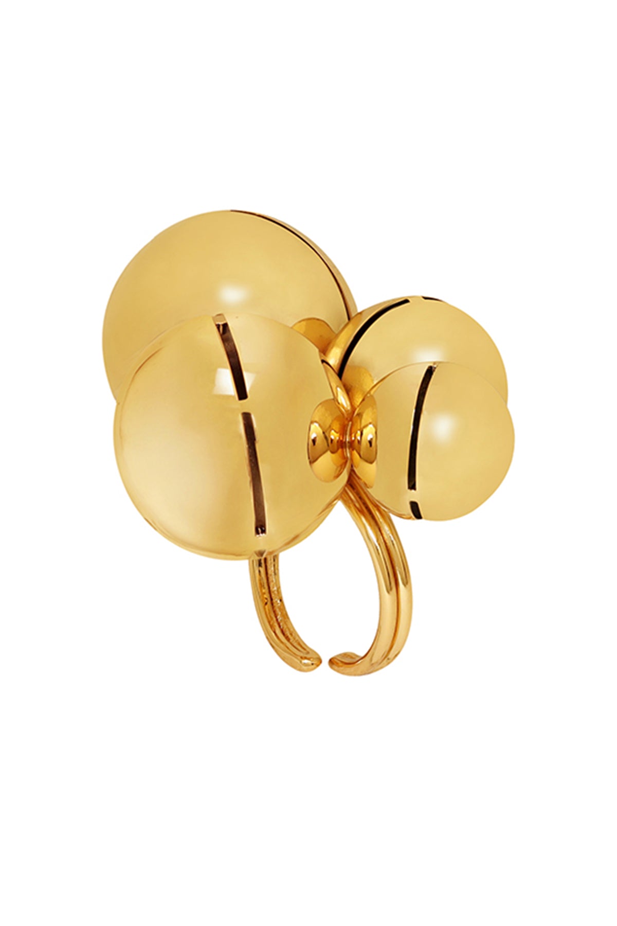 Gold Plated Pearls Brass Ring