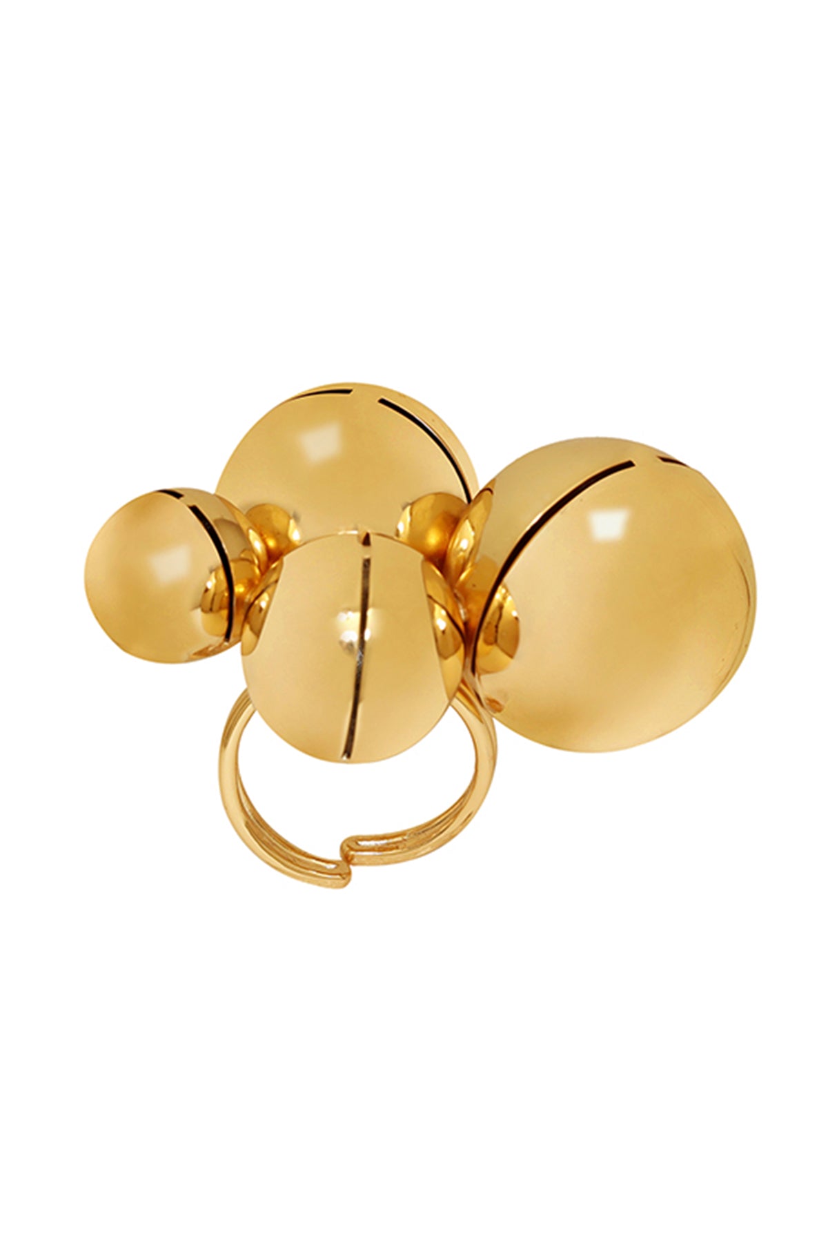 Gold Plated Pearls Brass Ring